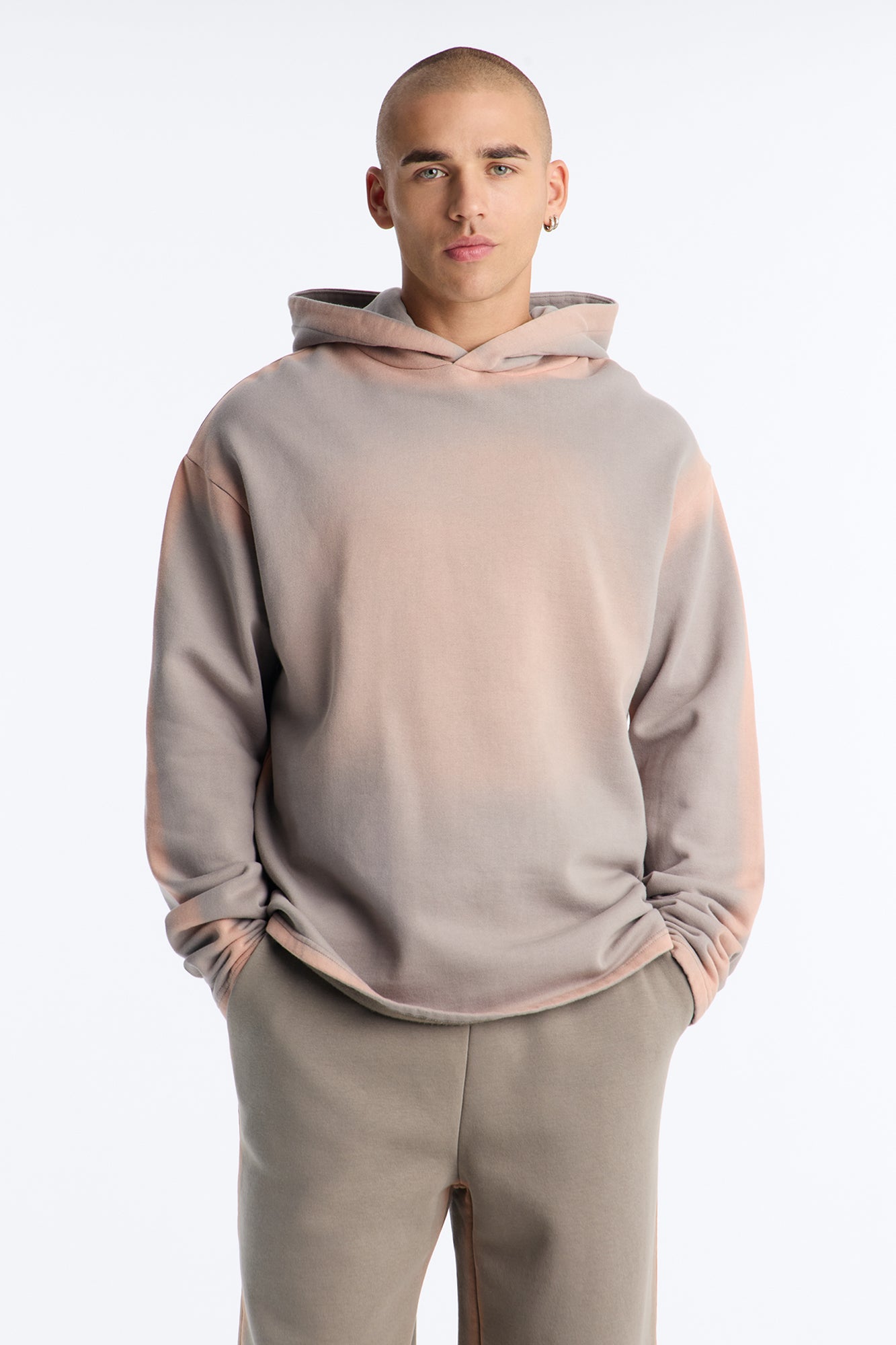 Outline Wash Oversized Hoodie - Grey/combo