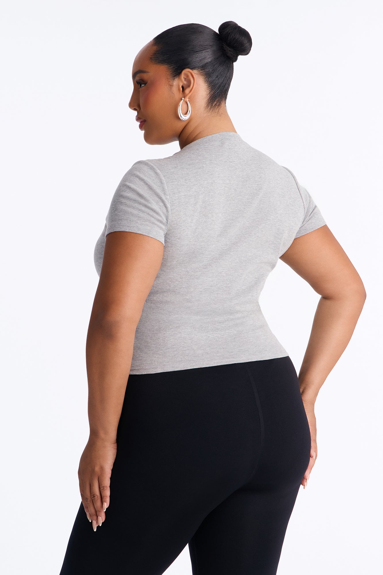 Jadore Girly Pop Cropped Tee - Grey