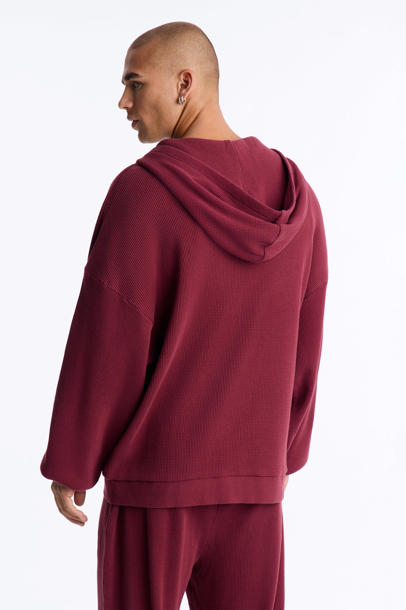 Modern Wash Zip Up Hoodie - Burgundy
