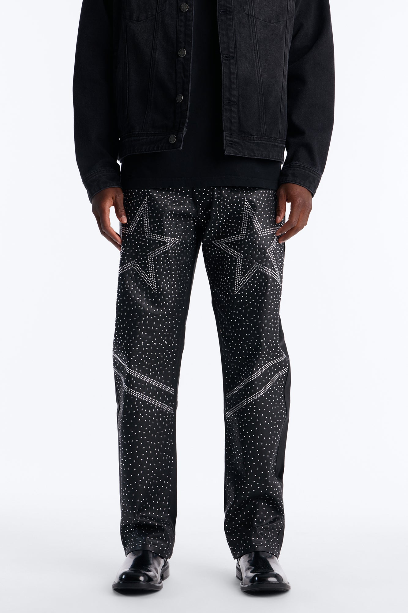 Straight Leg Astrum Faux Leather Pant - Black