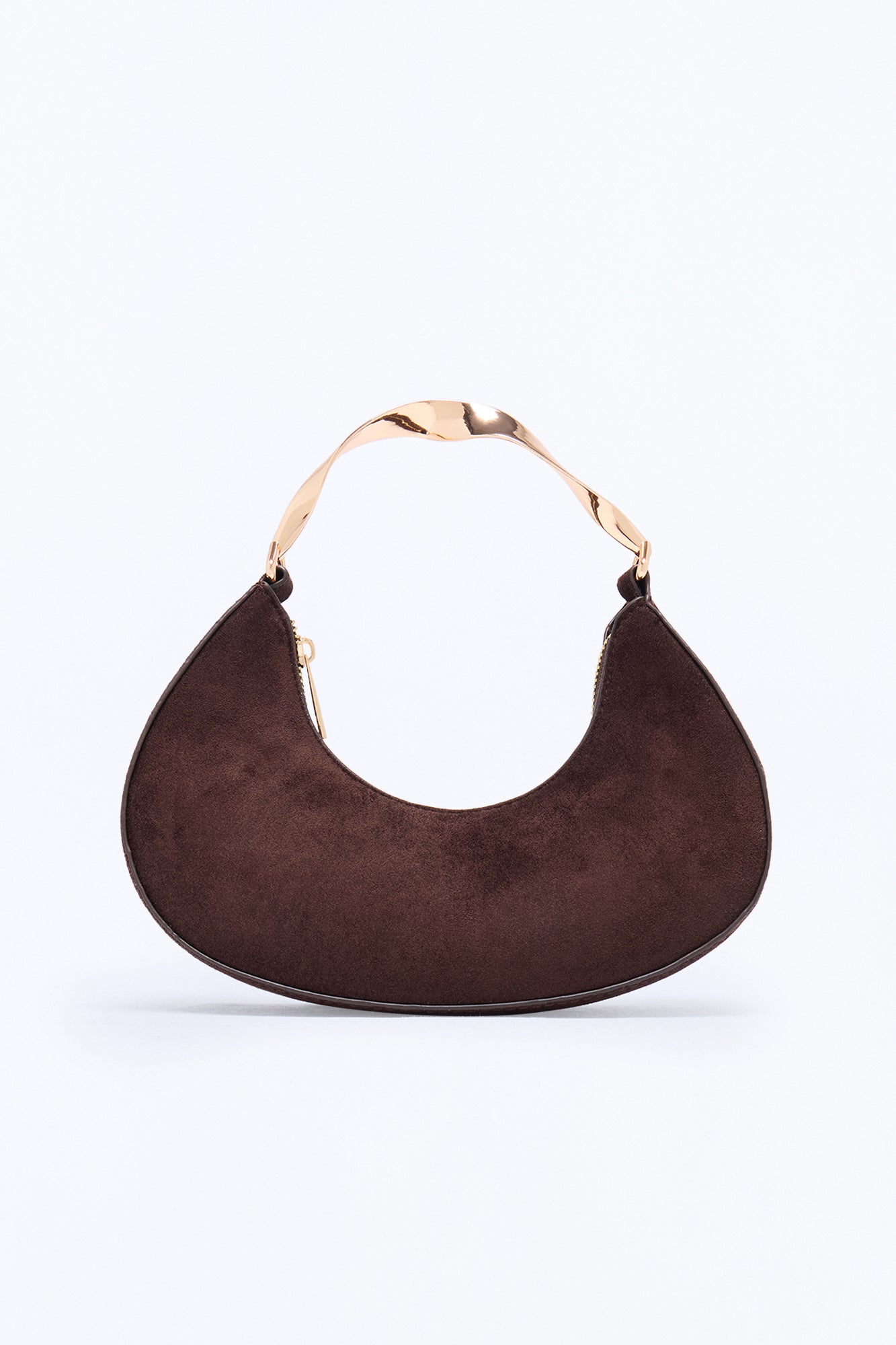 She's Twisted Faux Leather Satchel Handbag - Brown