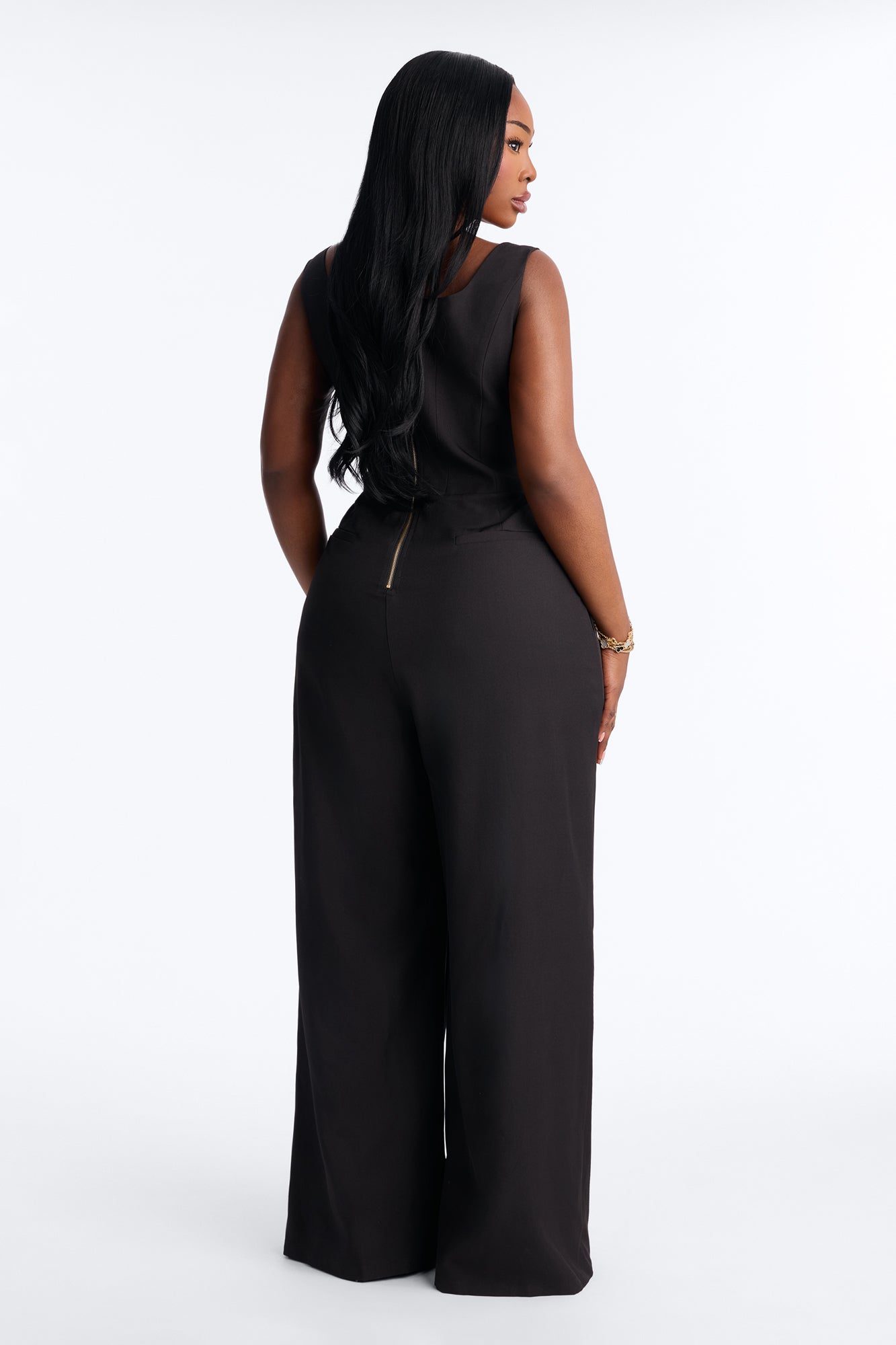 Jessa Twist Front Wide Leg Jumpsuit - Black