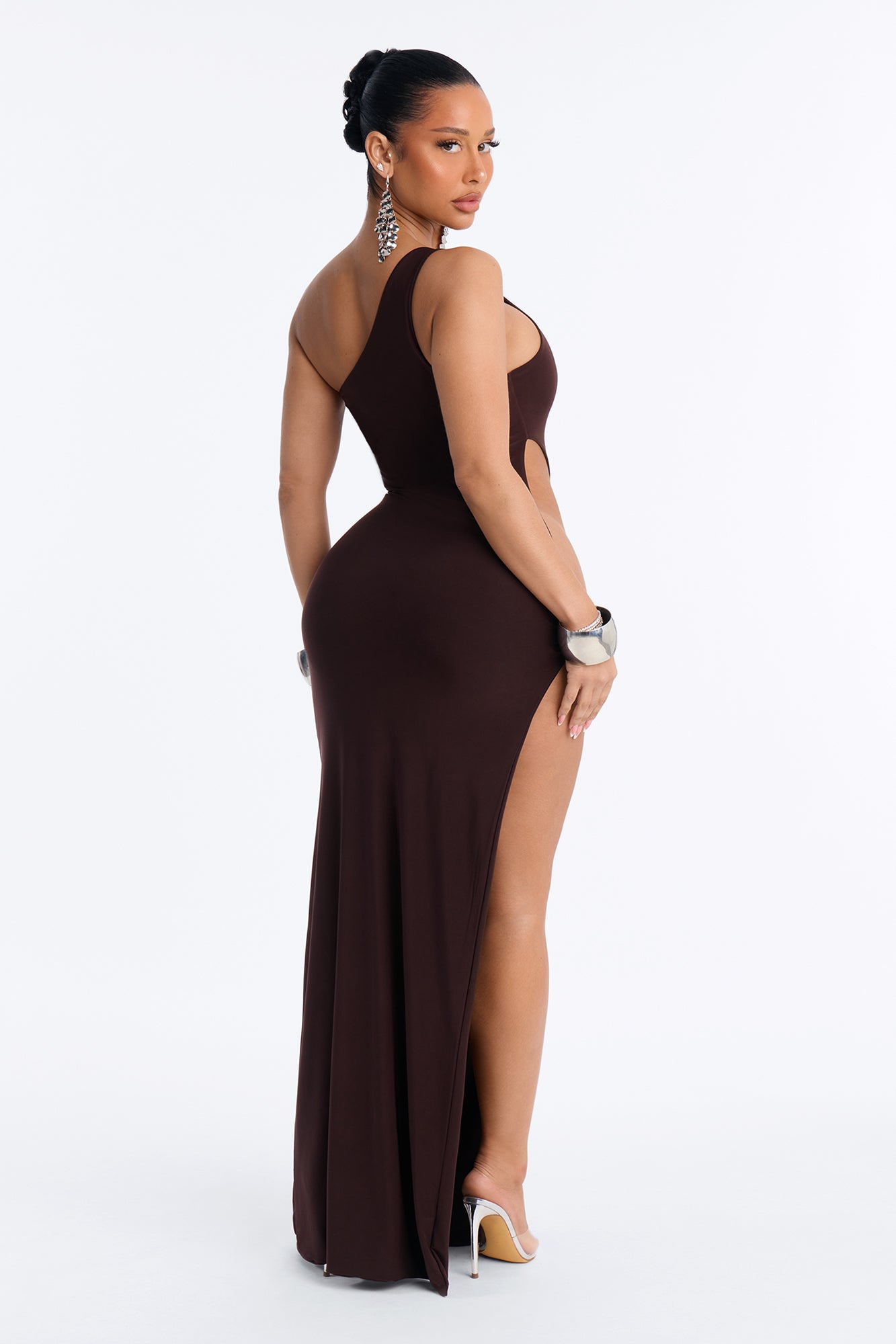 Alone With You Cut Out Maxi Dress - Chocolate