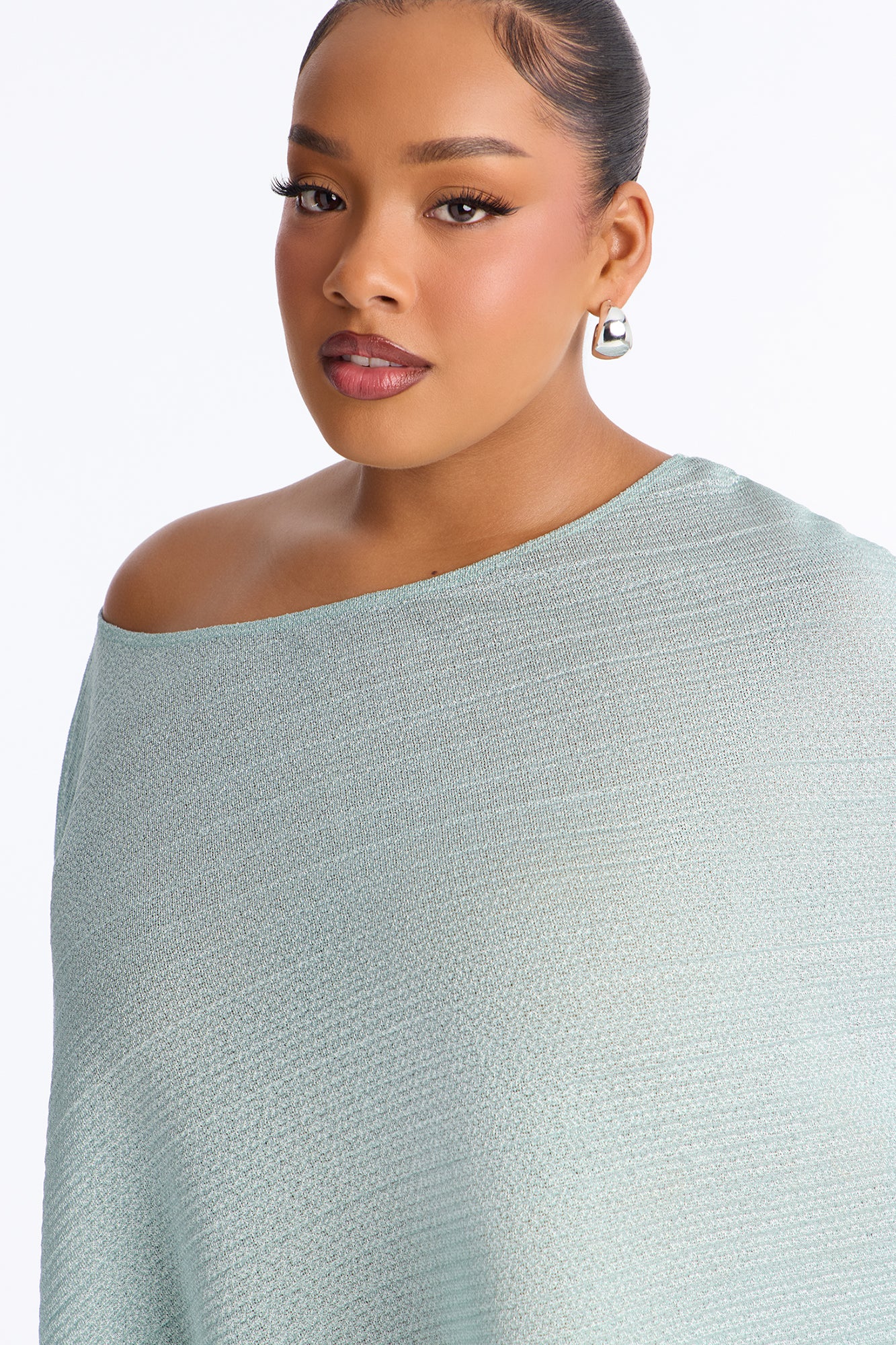 Ella Textured Shimmer Short Set - Aqua