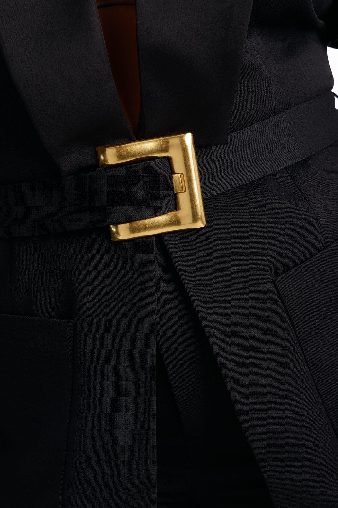 Serving Business Belted Pant Set - Black
