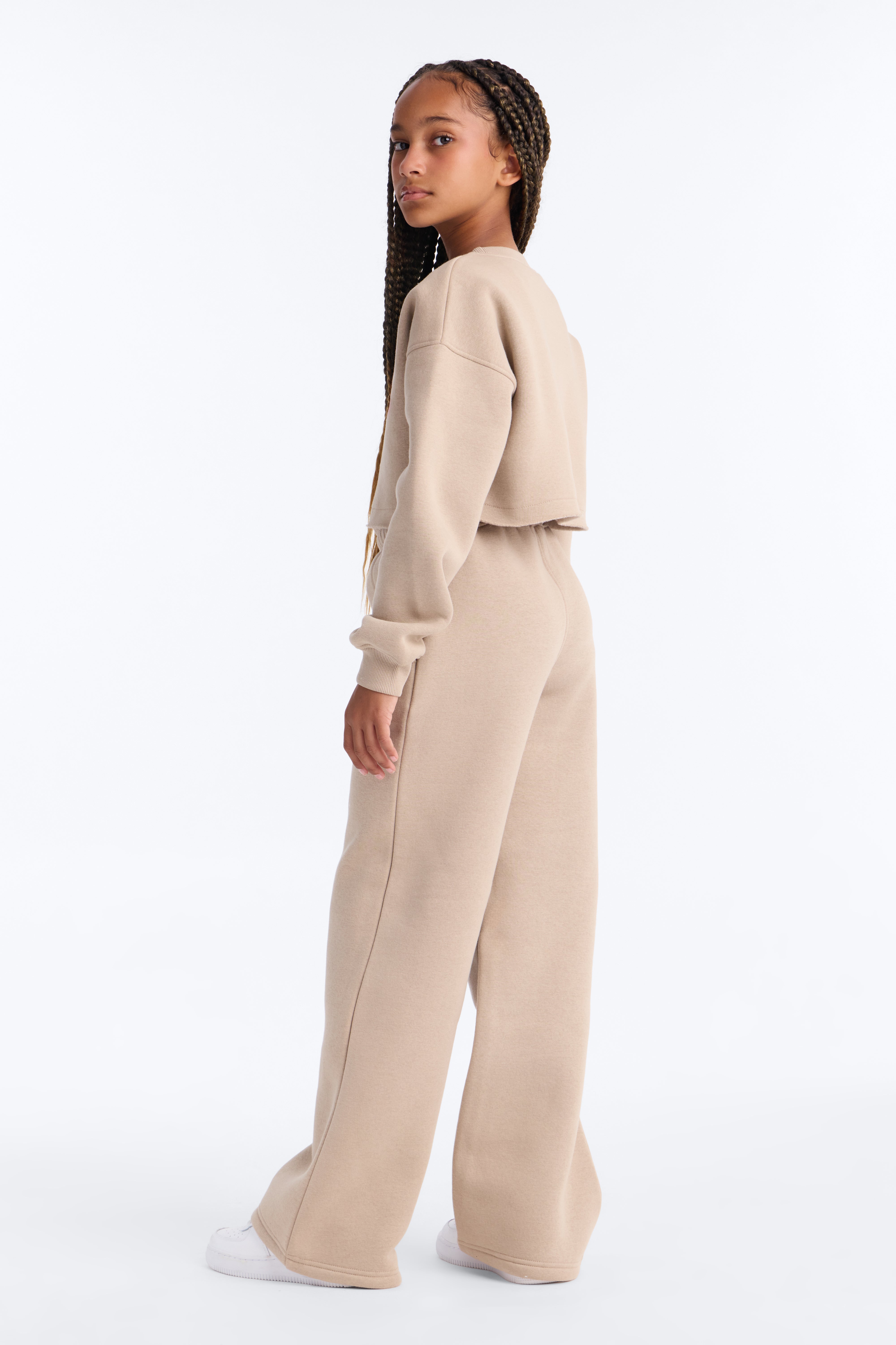Mini Walk With Style Fleece Pant Set - Stone