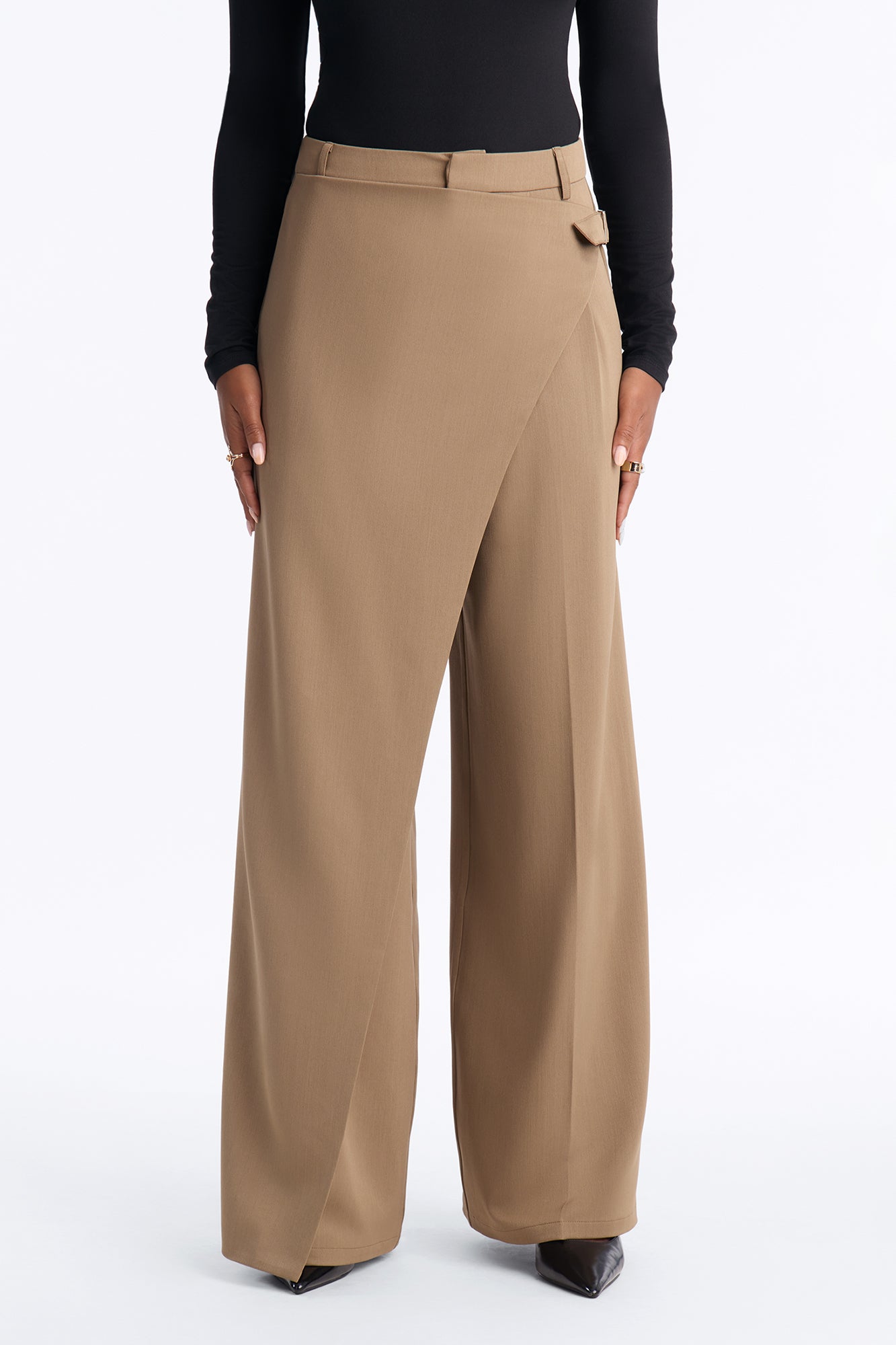 Tailored Touch Wrap Front Trouser 33″ - Camel