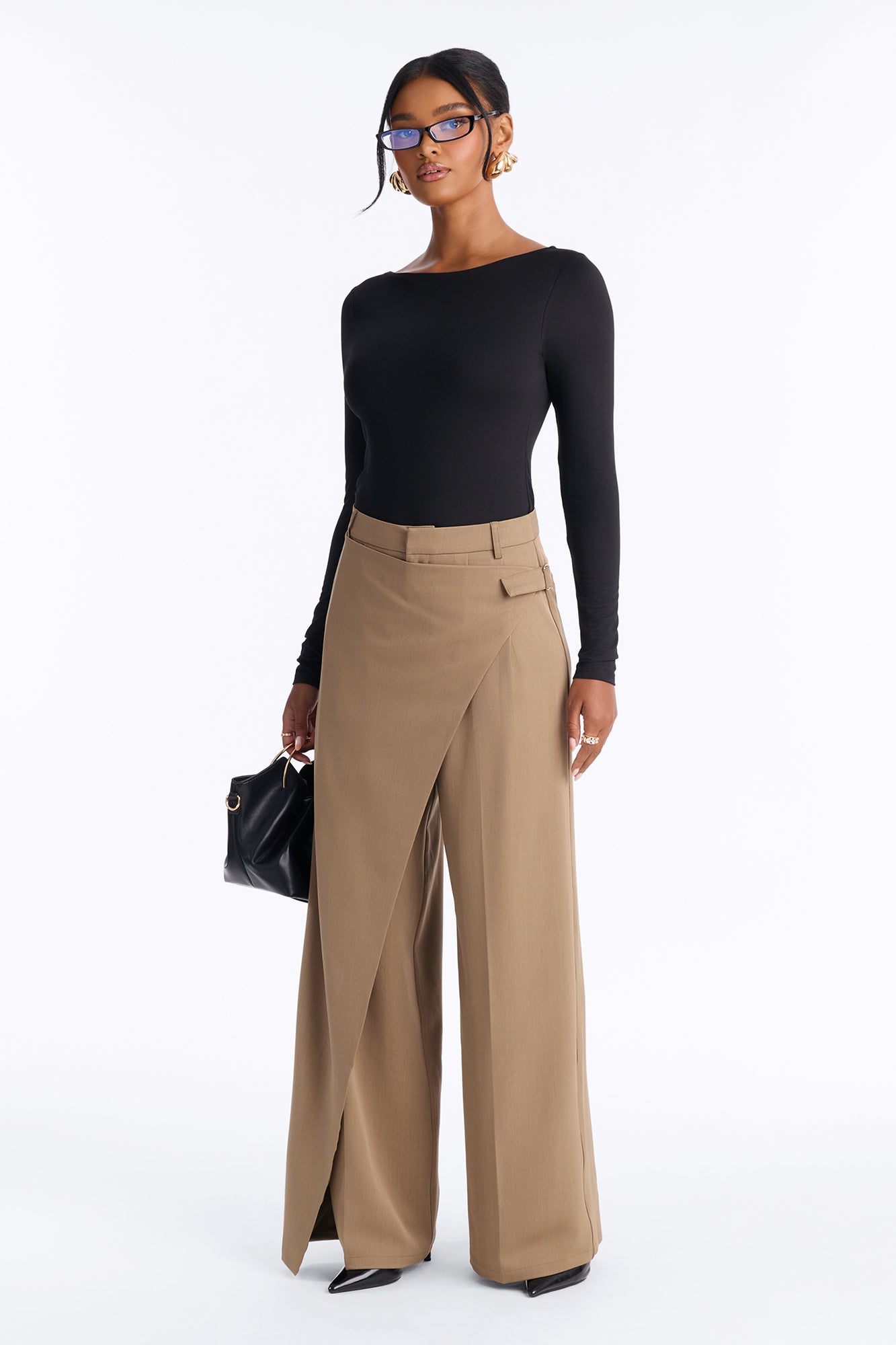 Tailored Touch Wrap Front Trouser 33″ - Camel
