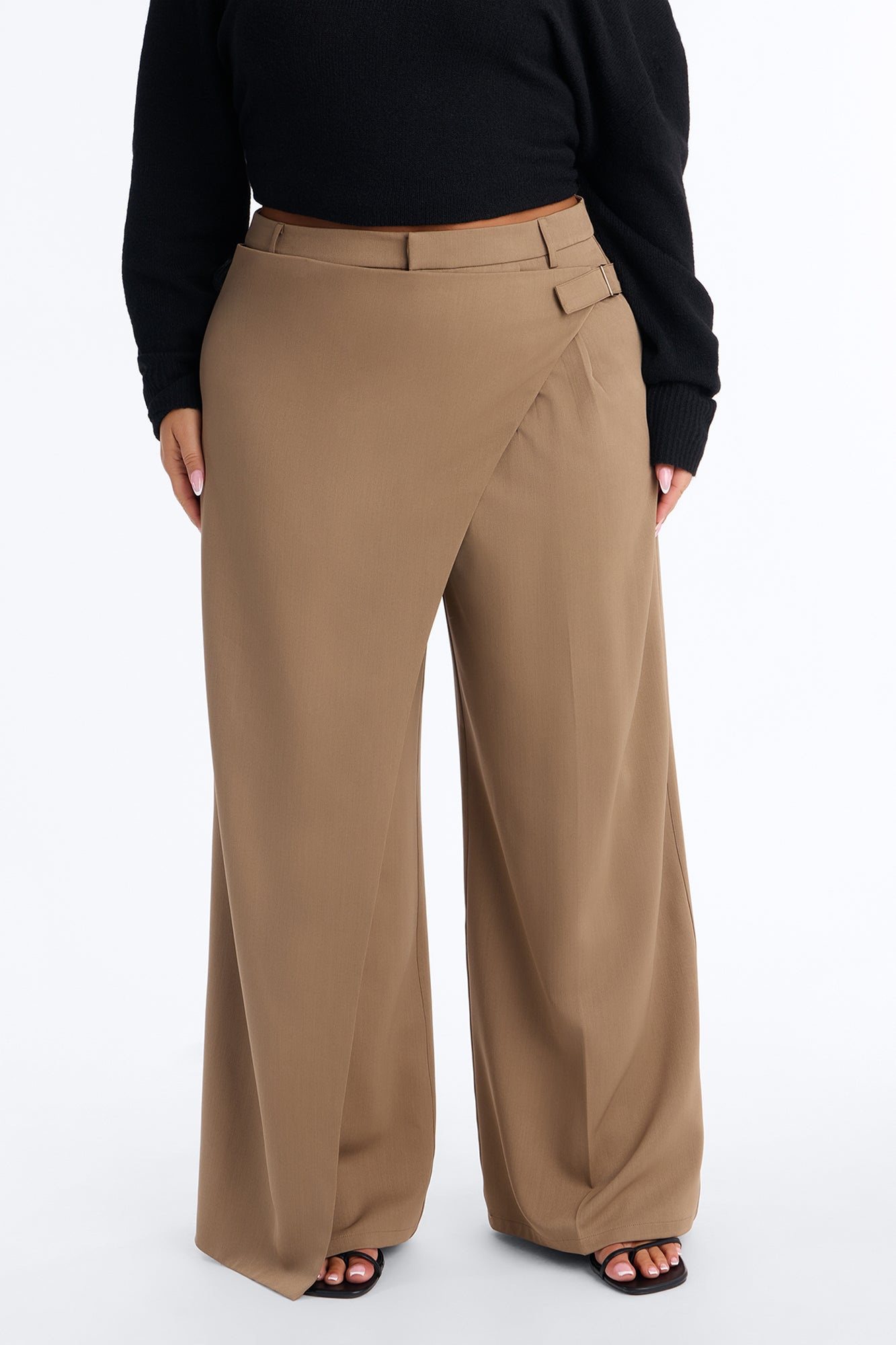 Tailored Touch Wrap Front Trouser 33″ - Camel