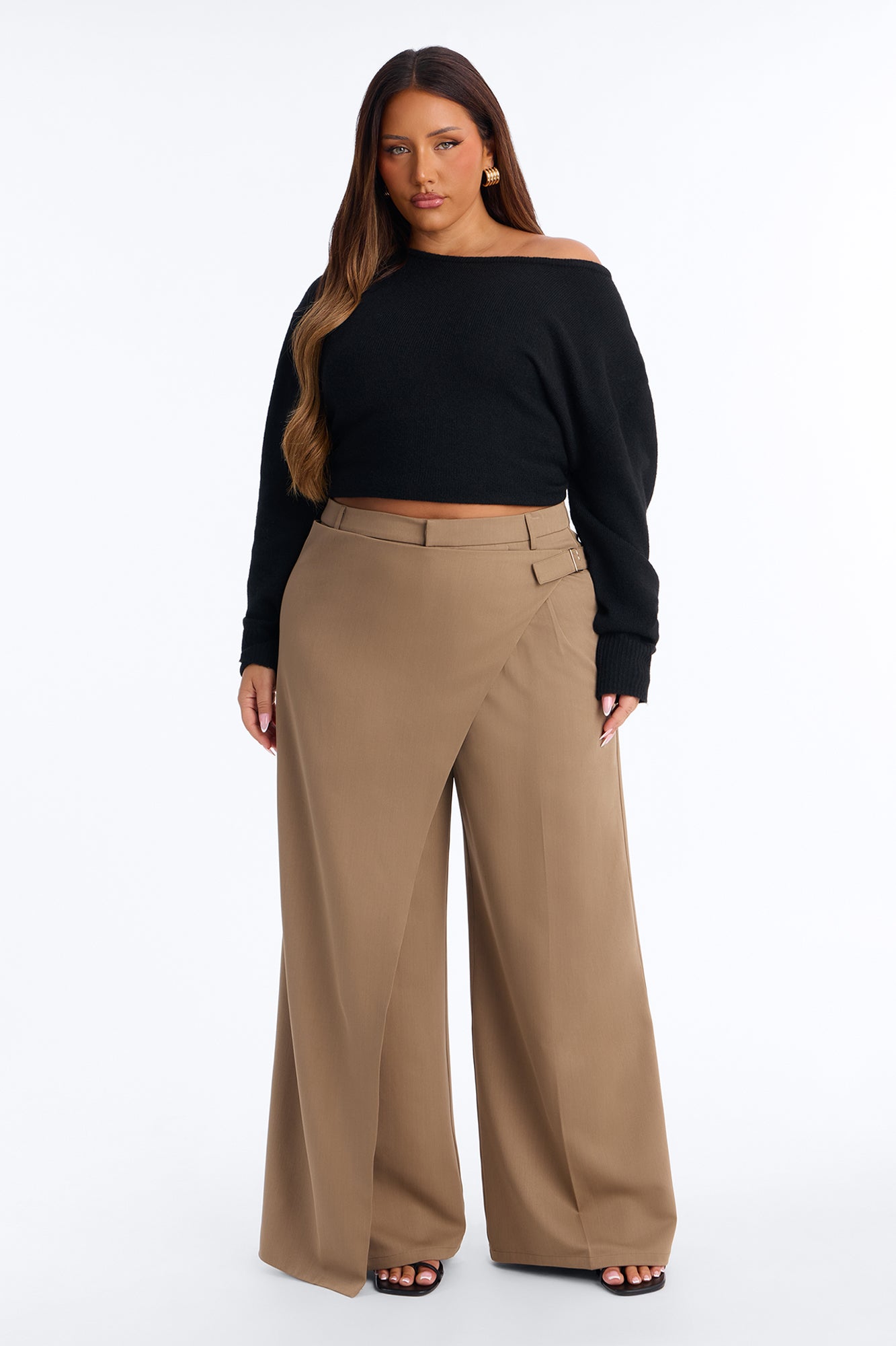 Tailored Touch Wrap Front Trouser 33″ - Camel