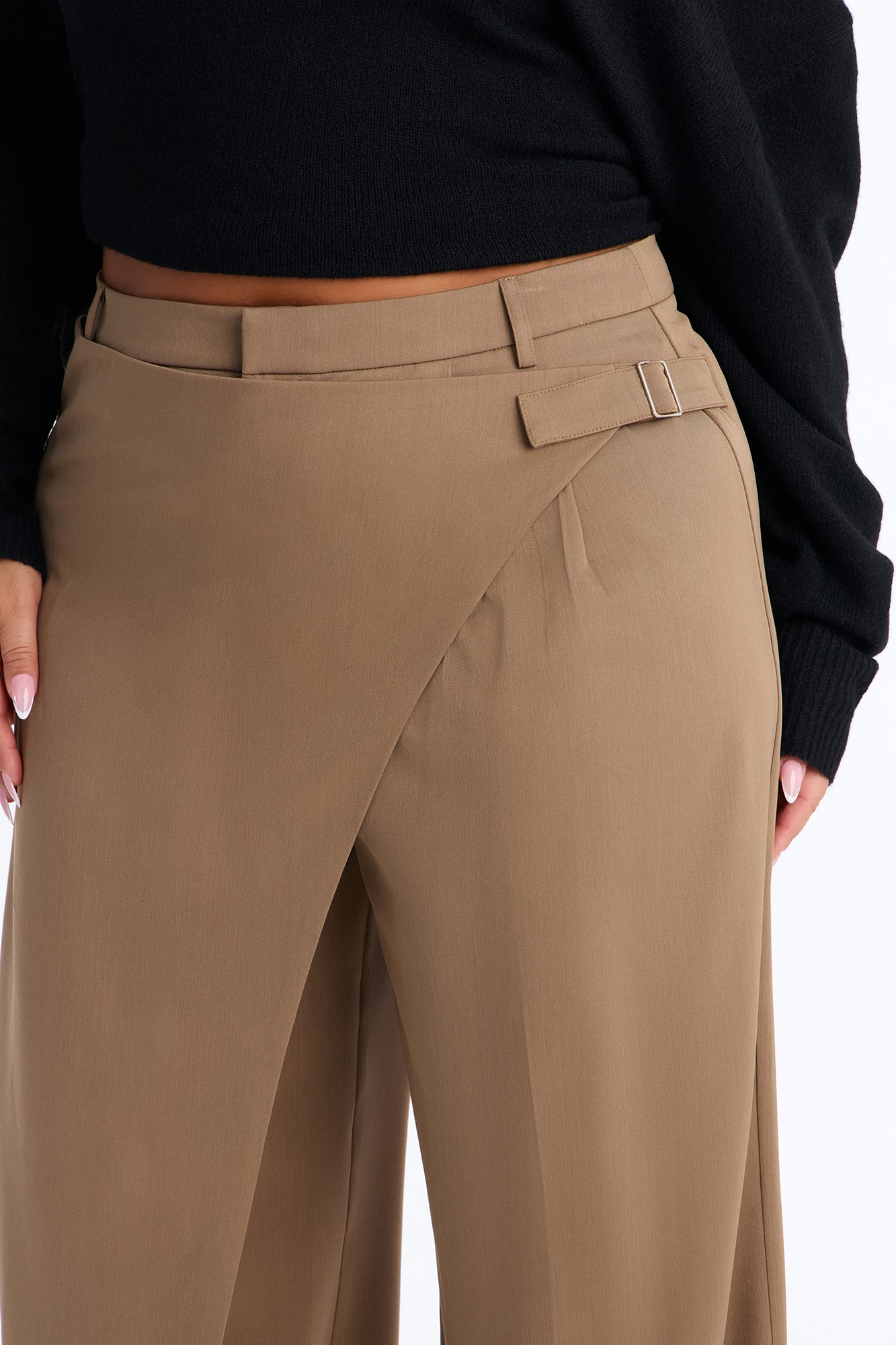 Tailored Touch Wrap Front Trouser 33″ - Camel