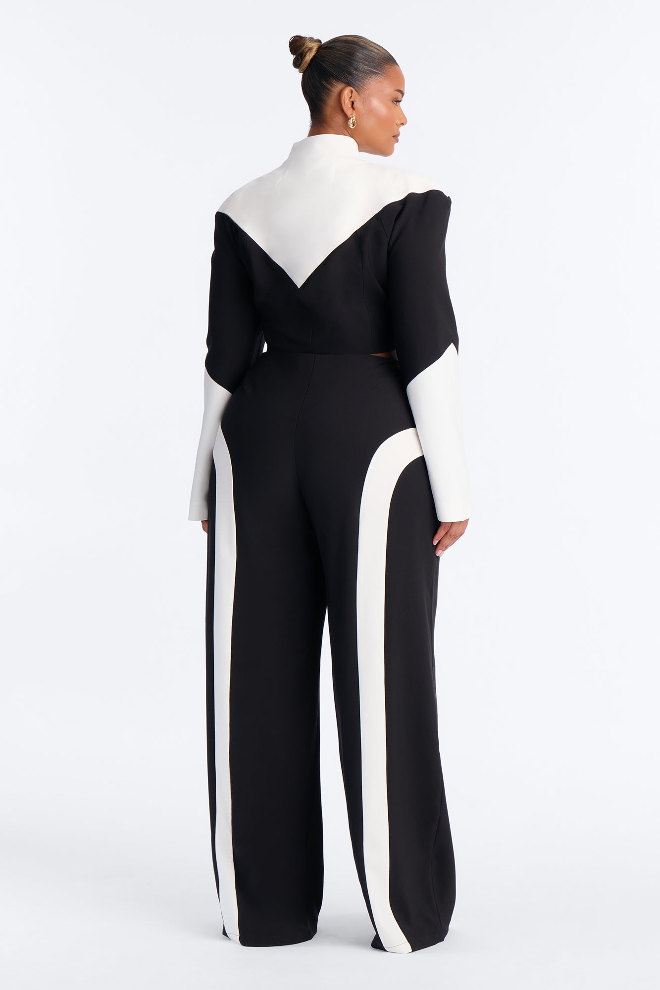 Stop Staring Mid Rise Paneled Trouser - Black/combo