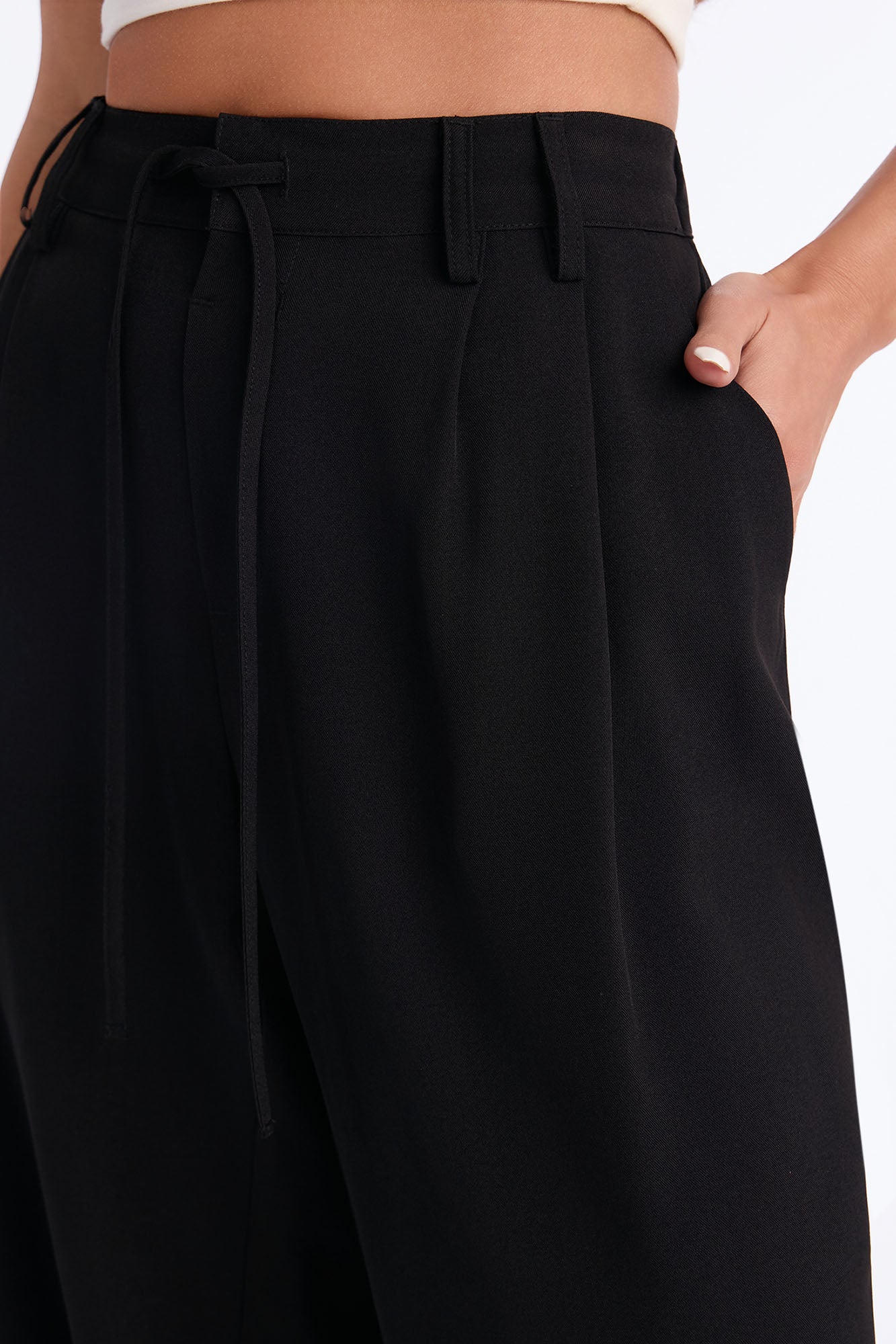 Tall Cami Wide Leg Trouser Pant - Black
