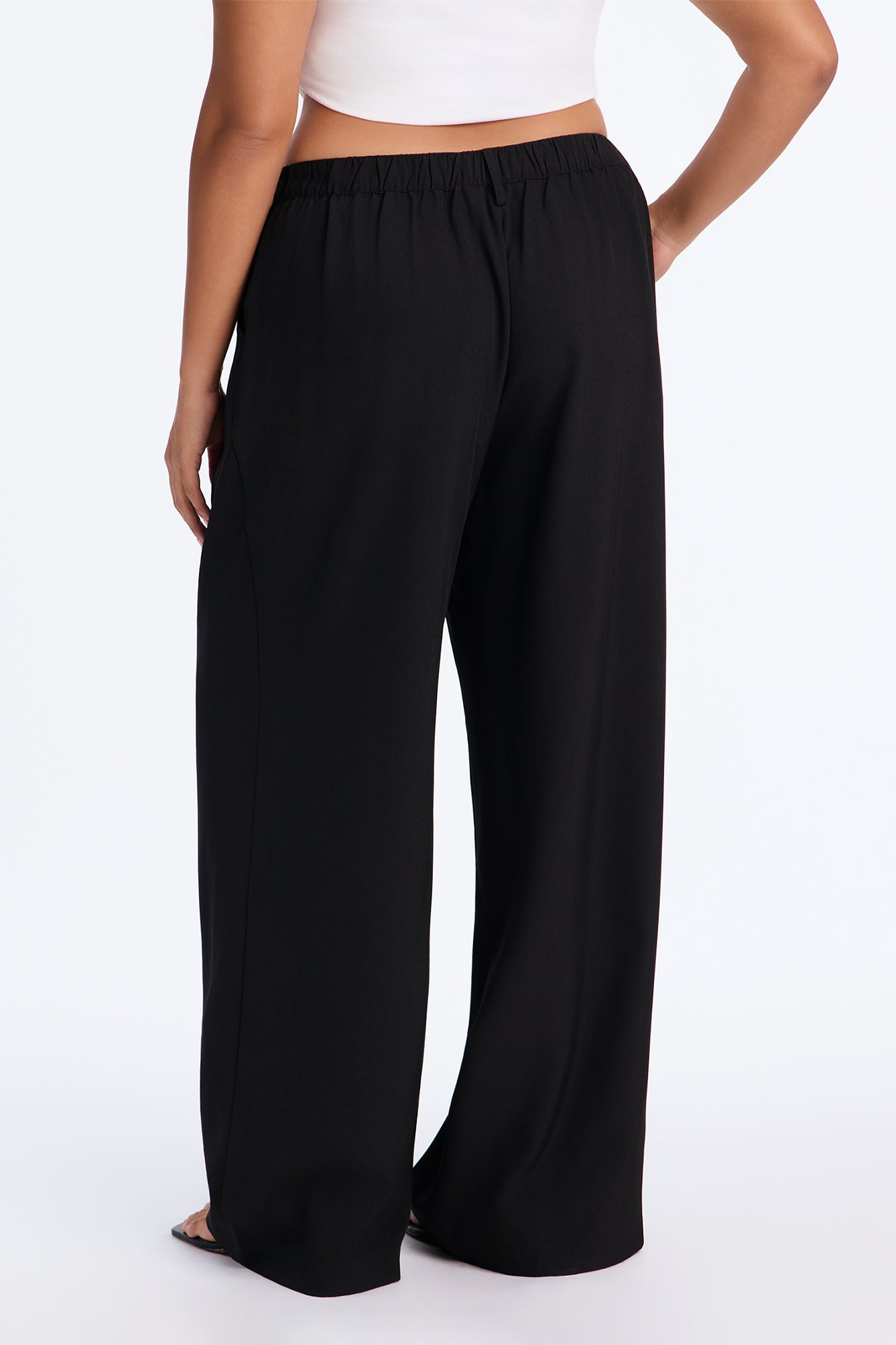 Tall Cami Wide Leg Trouser Pant - Black