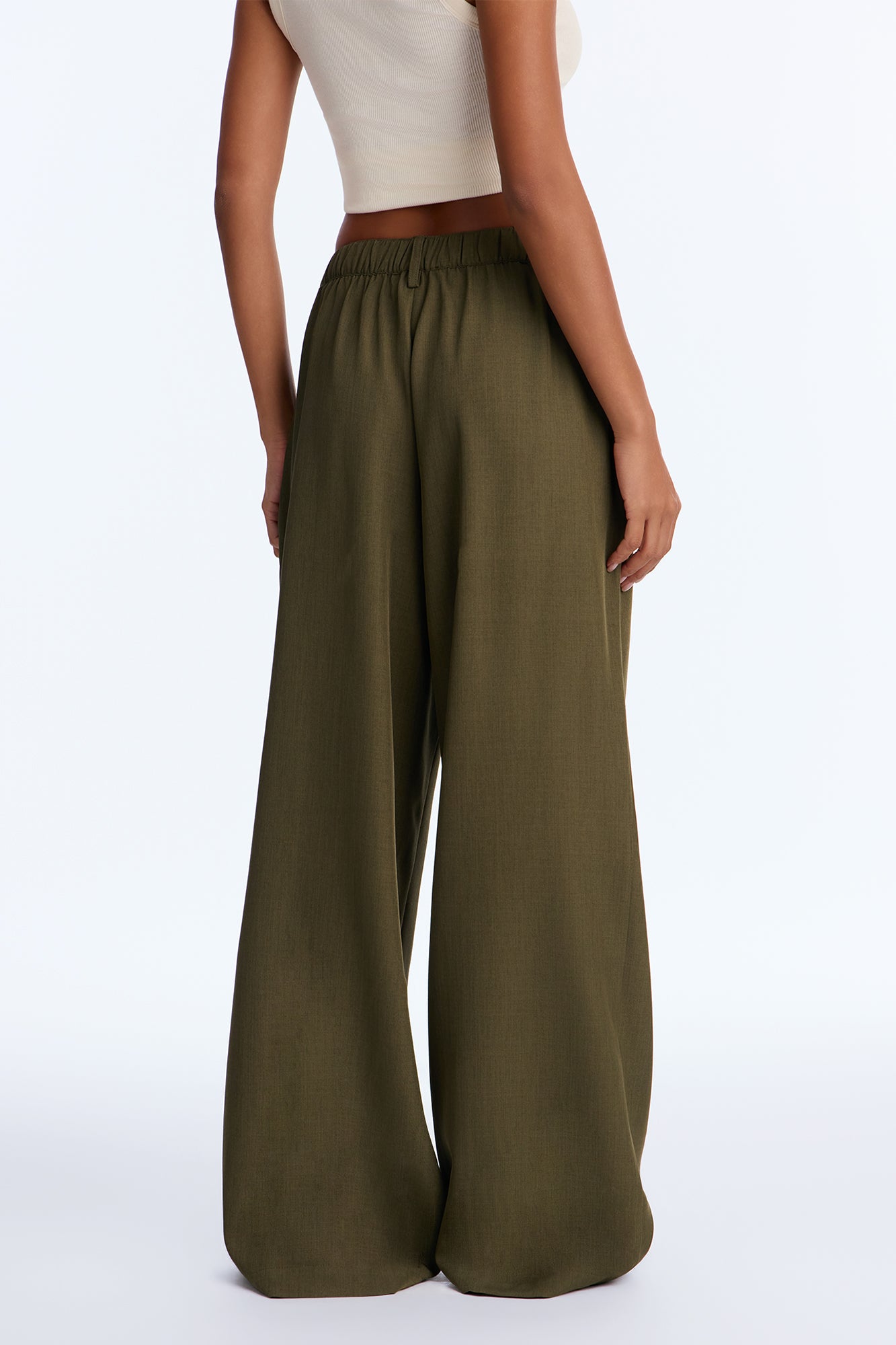 Cami Wide Leg Trouser Pant - Olive