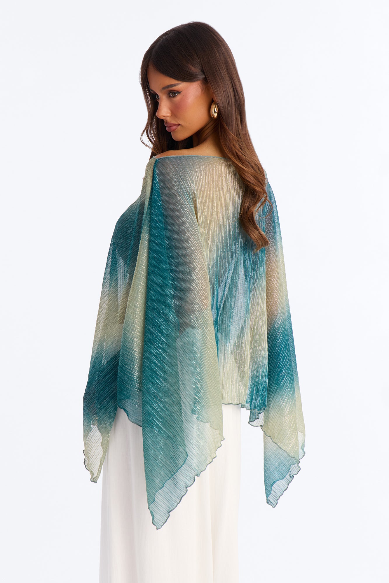 Taylor Ombre Metallic Knit Top - Blue/combo