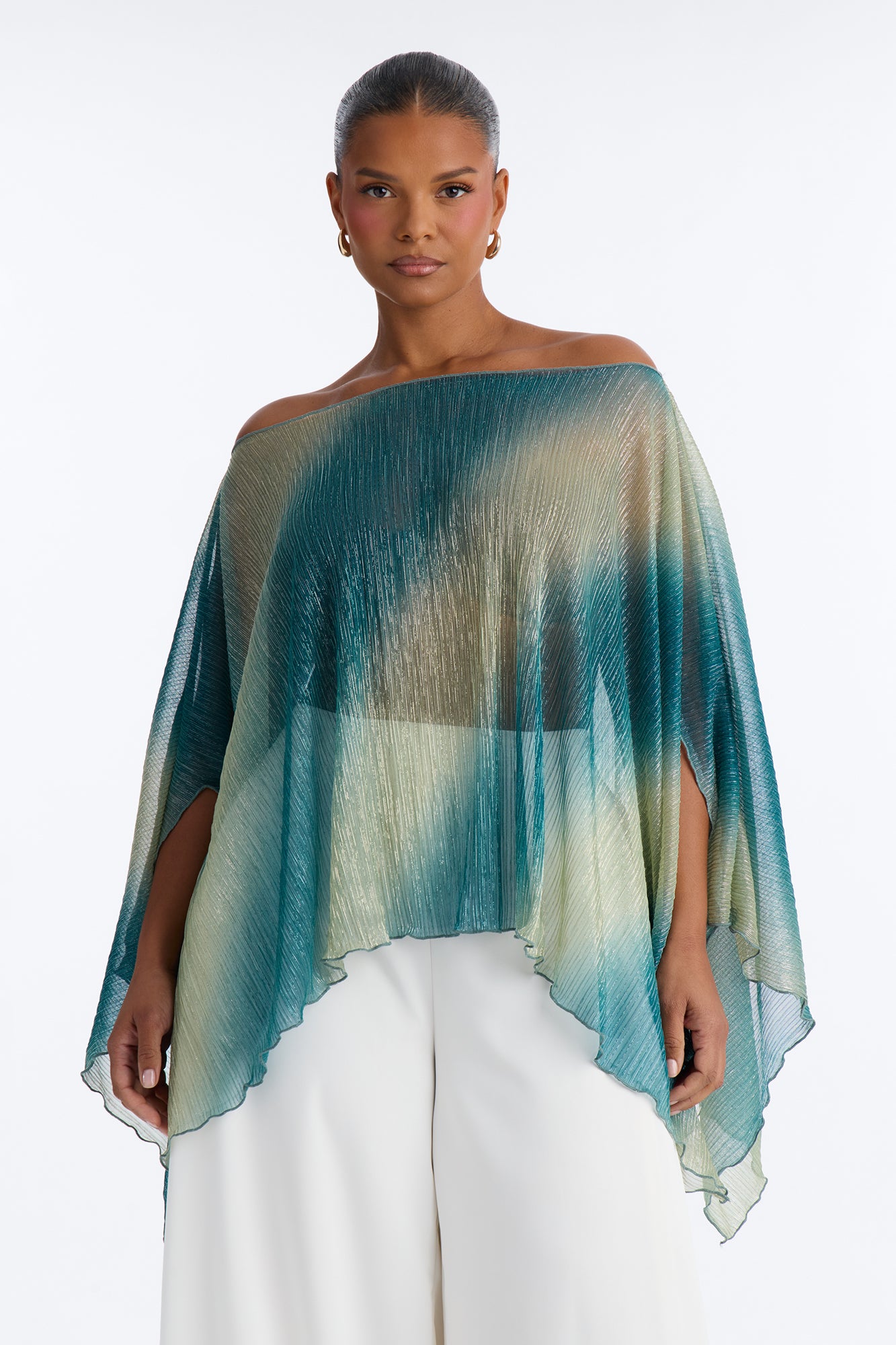 Taylor Ombre Metallic Knit Top - Blue/combo