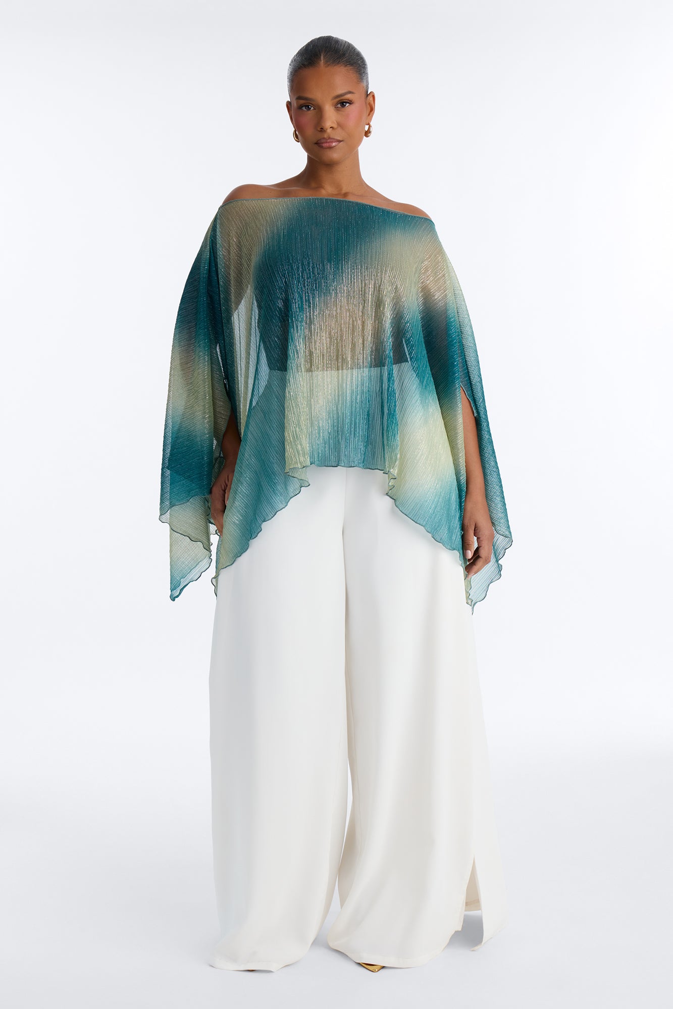 Taylor Ombre Metallic Knit Top - Blue/combo