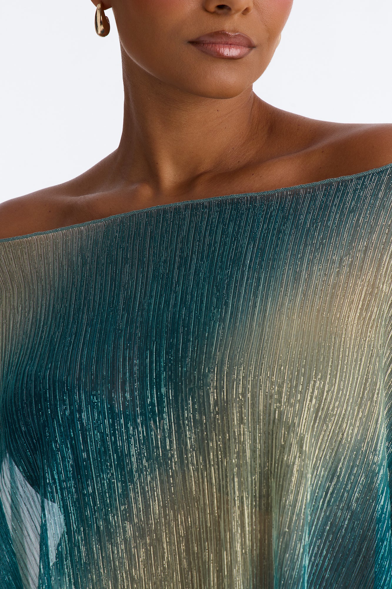 Taylor Ombre Metallic Knit Top - Blue/combo