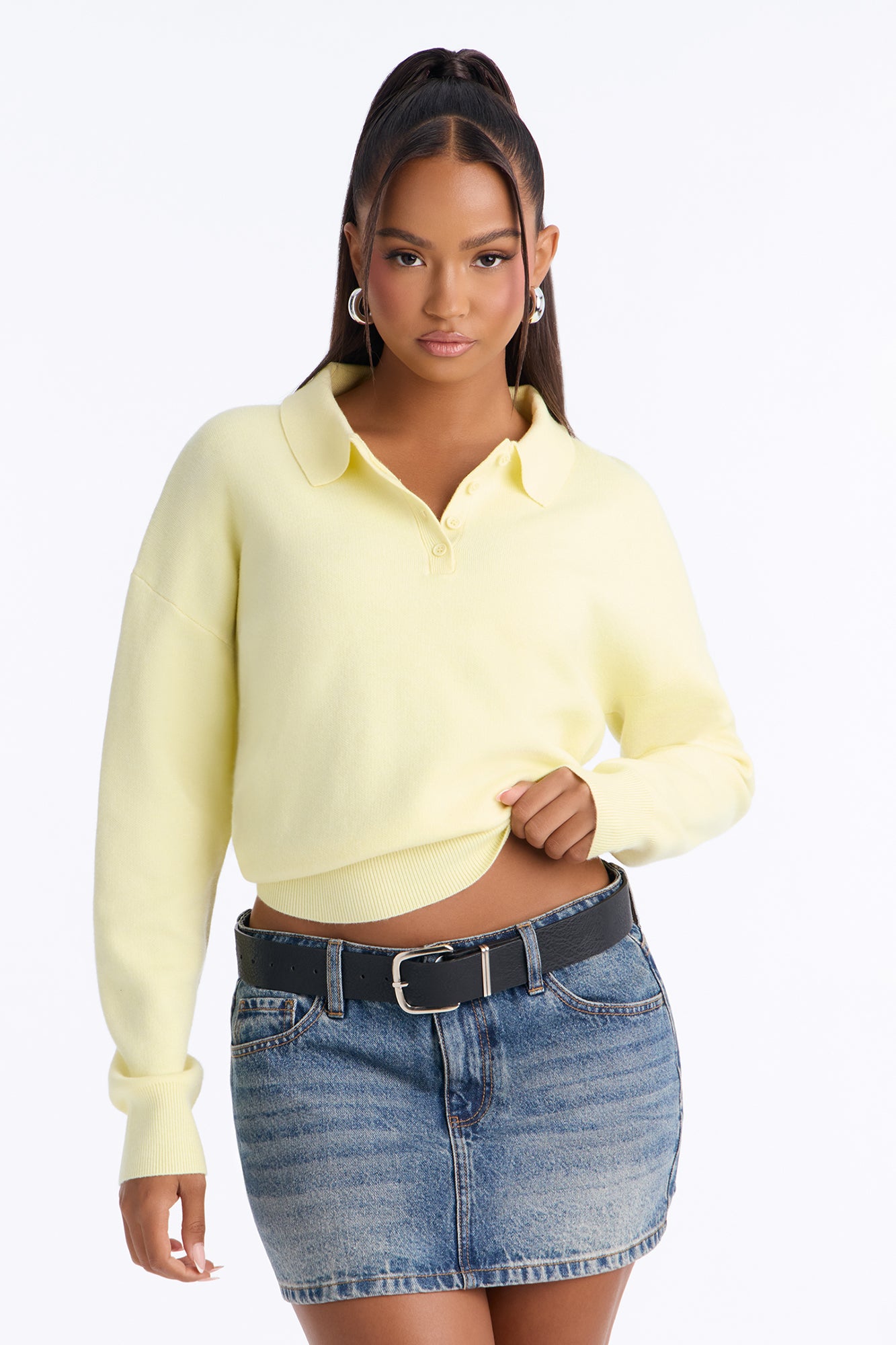 Subtle Finish Pullover Sweater - Butter Yellow