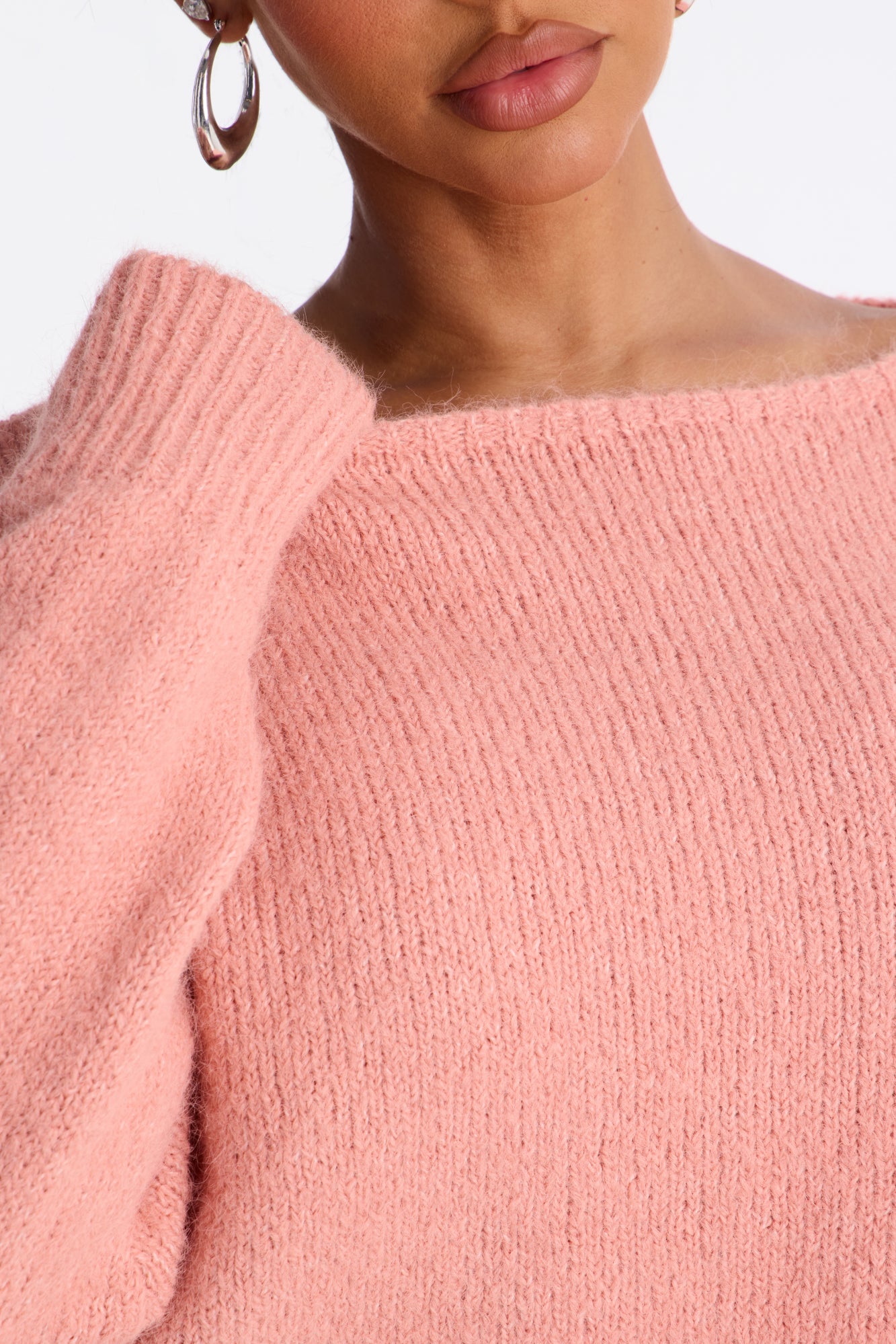Lenah One Shoulder Pullover Sweater - Mauve