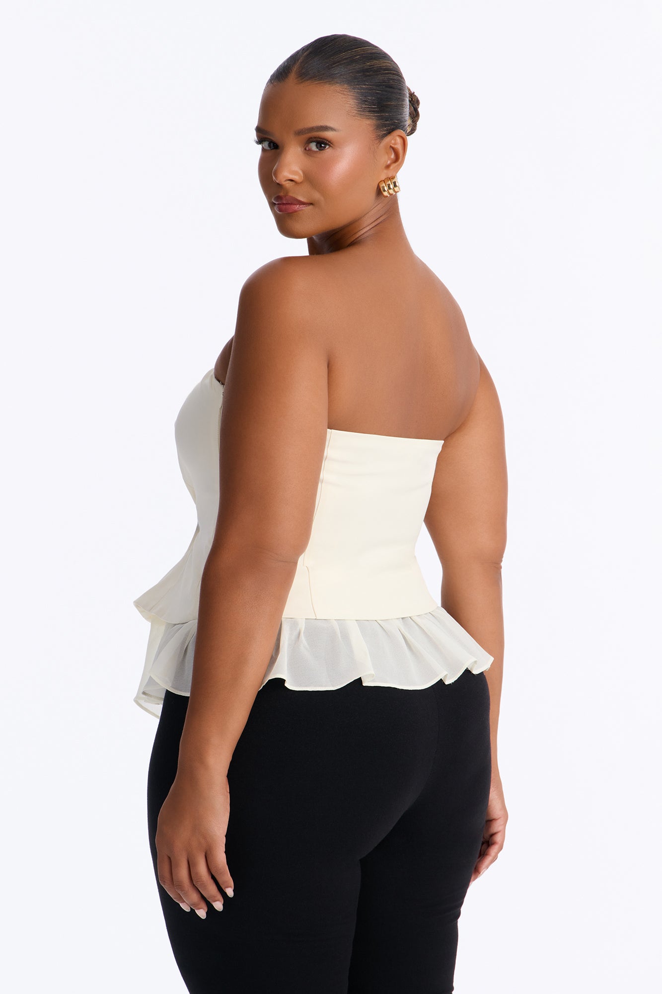 Affectionate Call Lace Up Top - Ivory