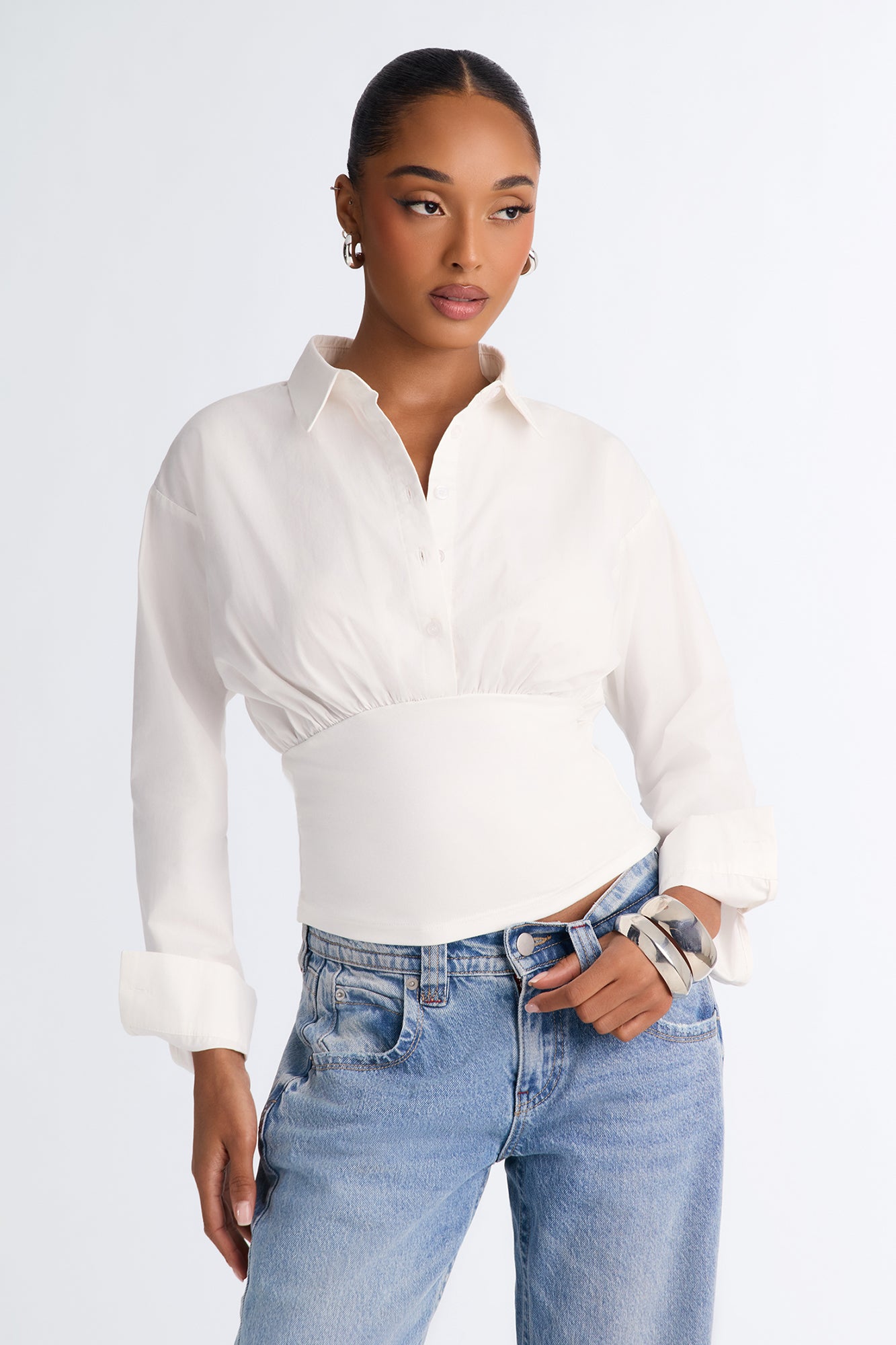 Quiet Crush Button Up Blouse - White