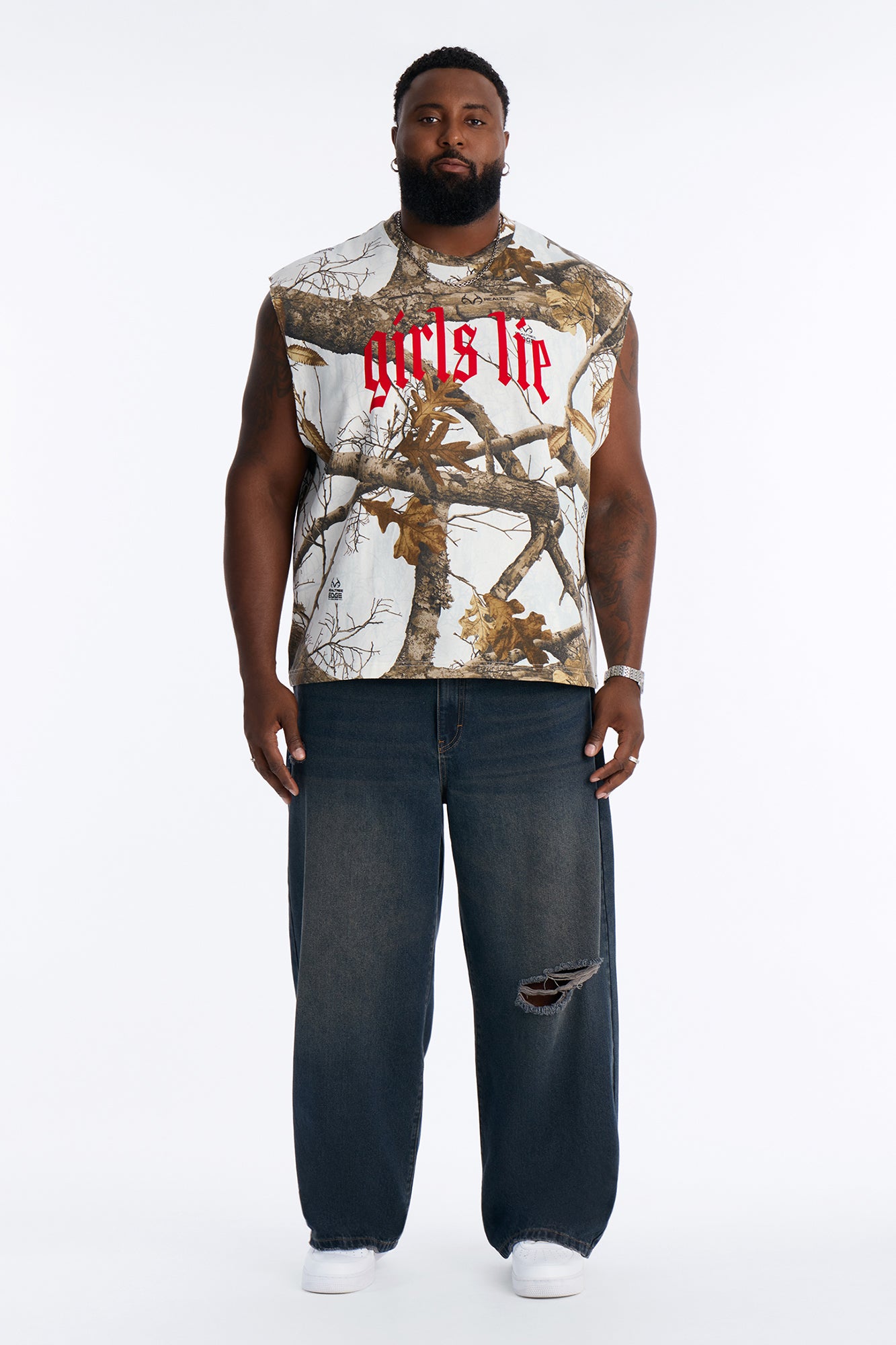 Baggy Edinburgh Distressed Jeans - Dark Wash