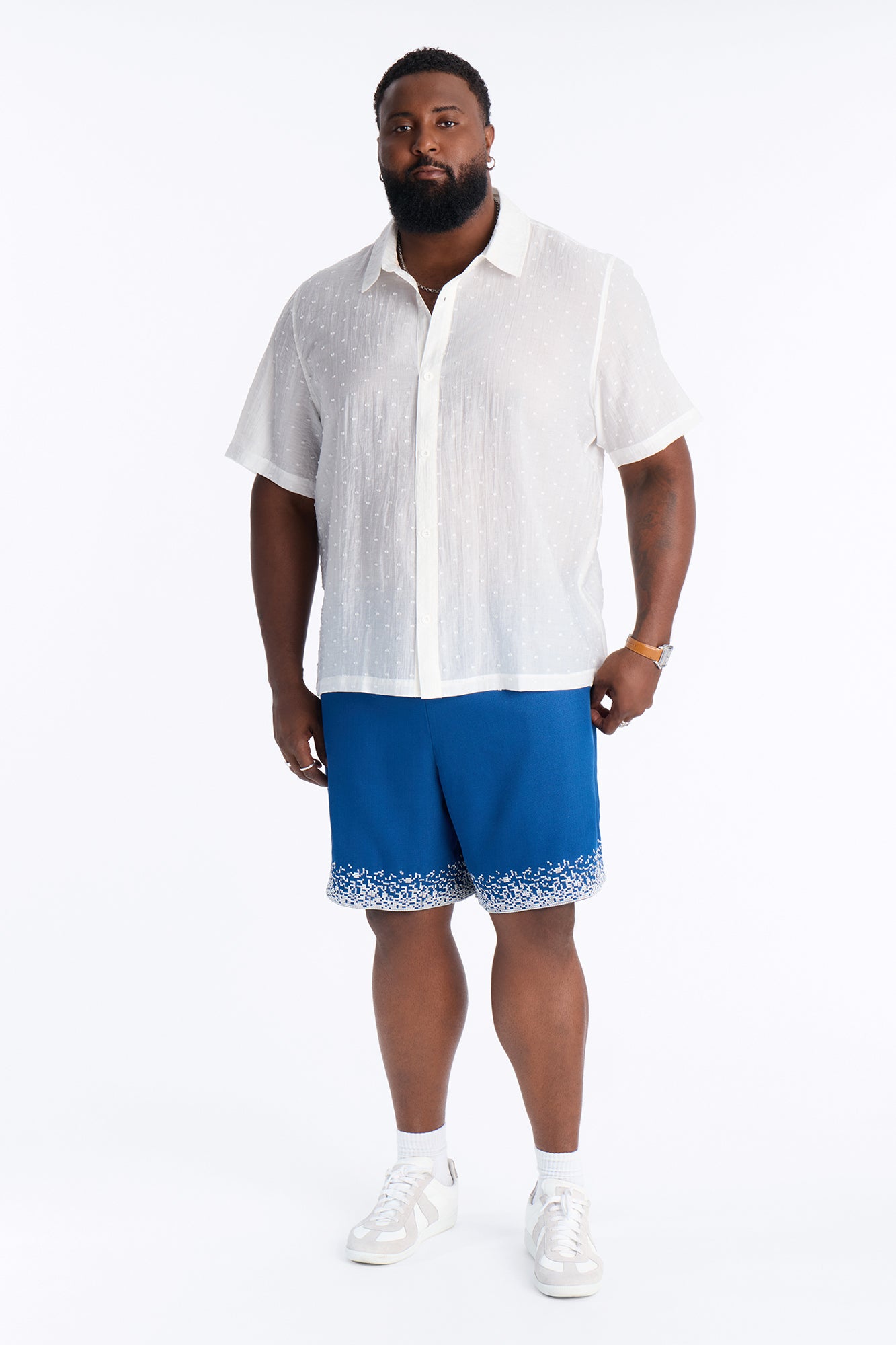 Relaxed Cascade Embroidered Short - Navy/combo