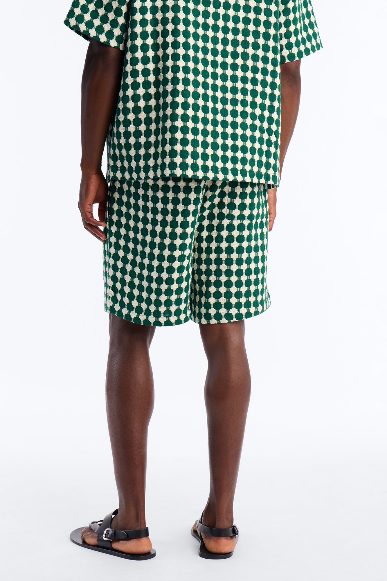 Relaxed Weaved Jacquard Short - Green