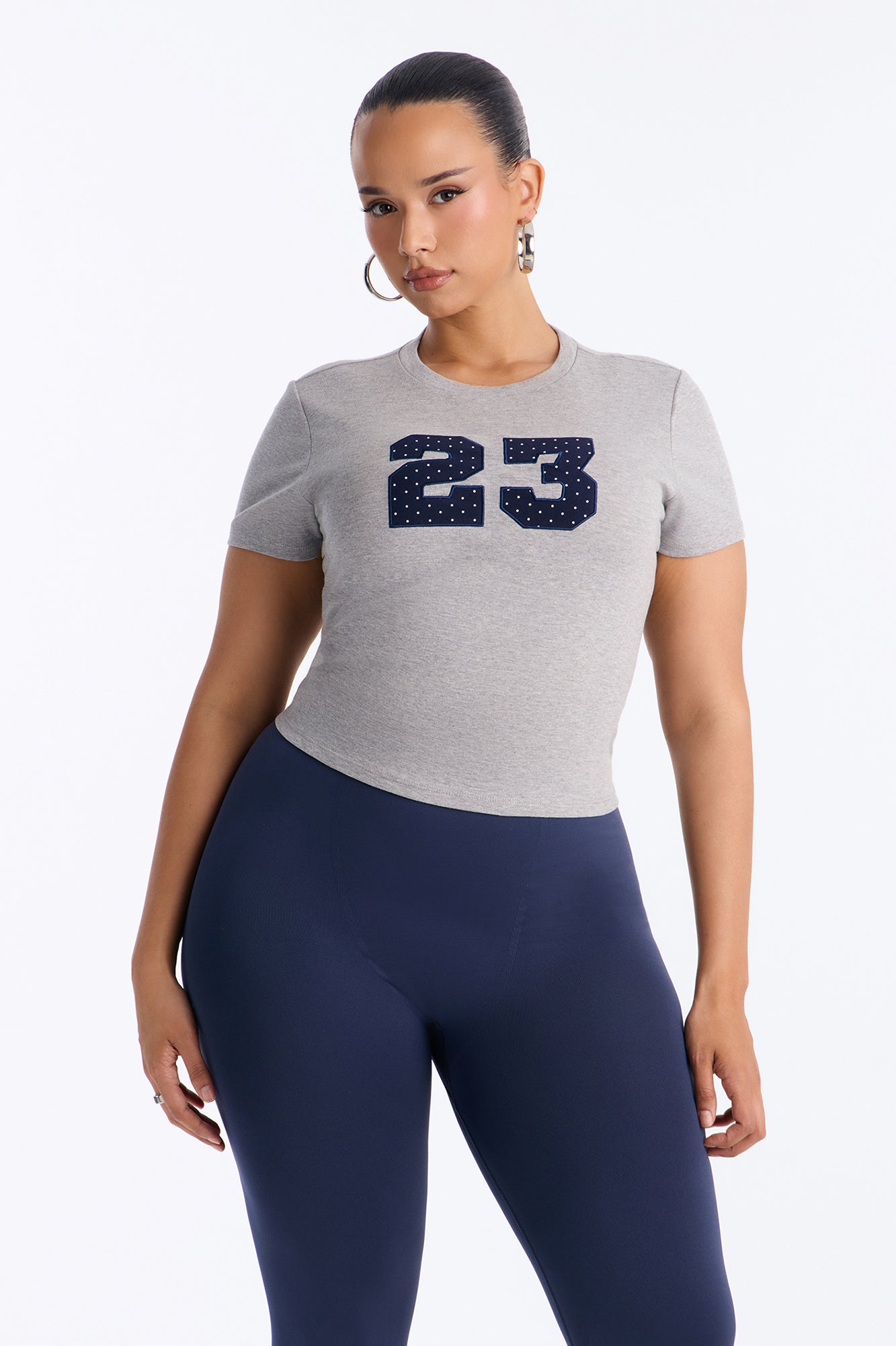23 And Sporty Polka Dot Tee - Grey