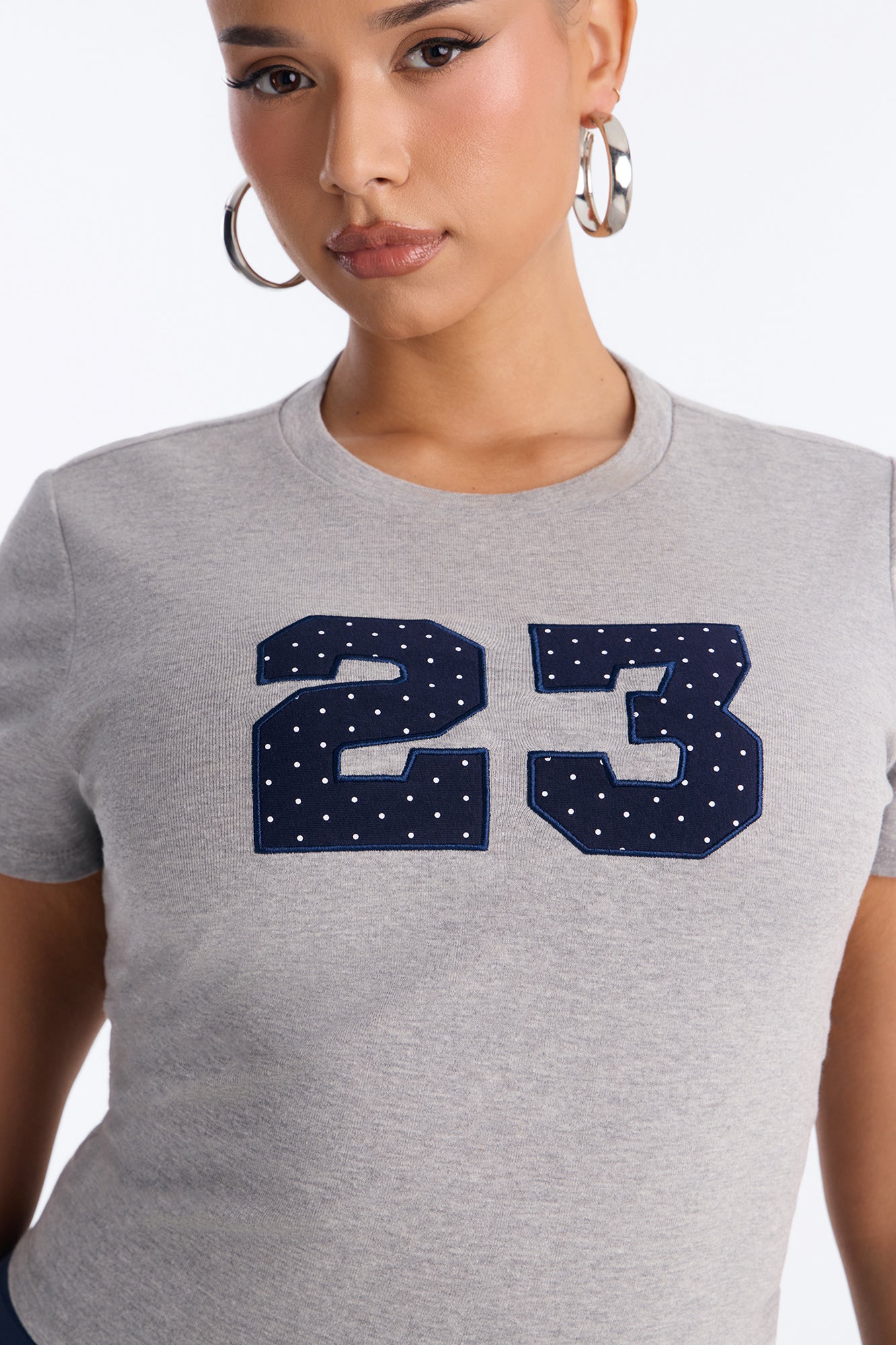 23 And Sporty Polka Dot Tee - Grey