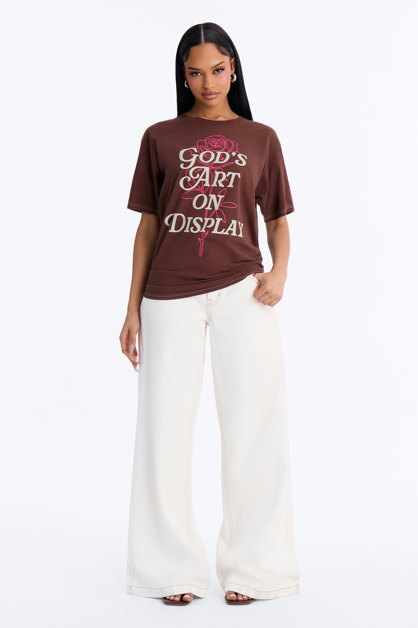 God's Art Washed T-Shirt - Chocolate
