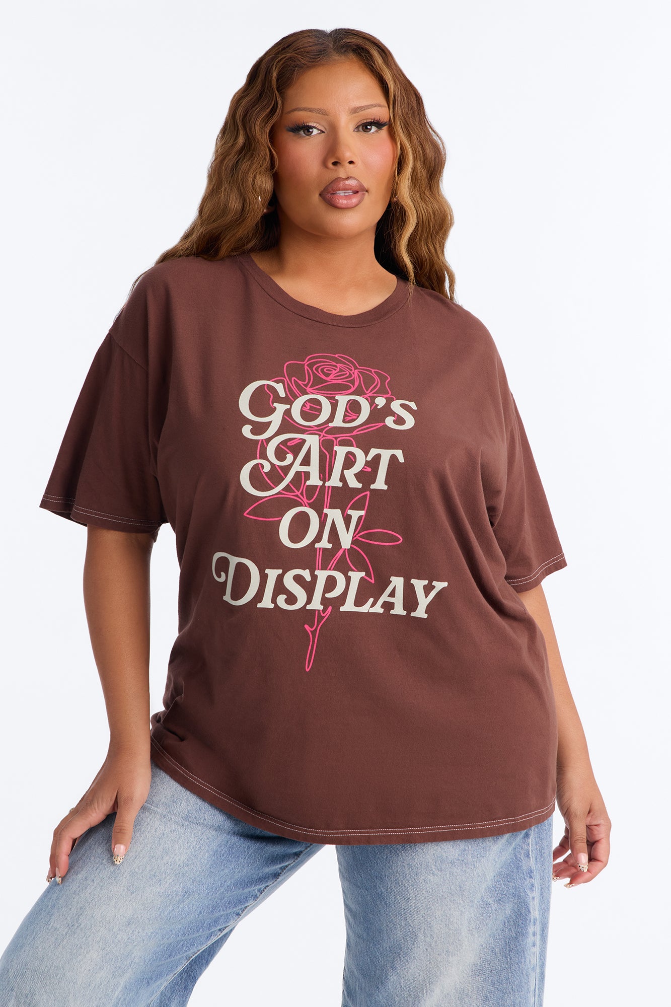 God's Art Washed T-Shirt - Chocolate