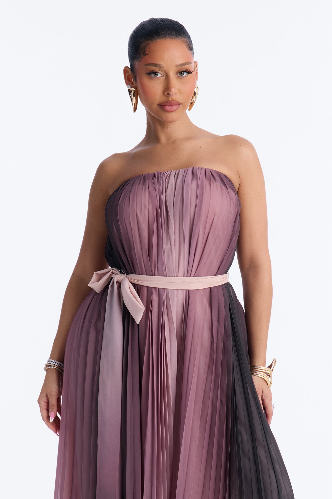 Shelly Chiffon Wide Leg Jumpsuit - Brown