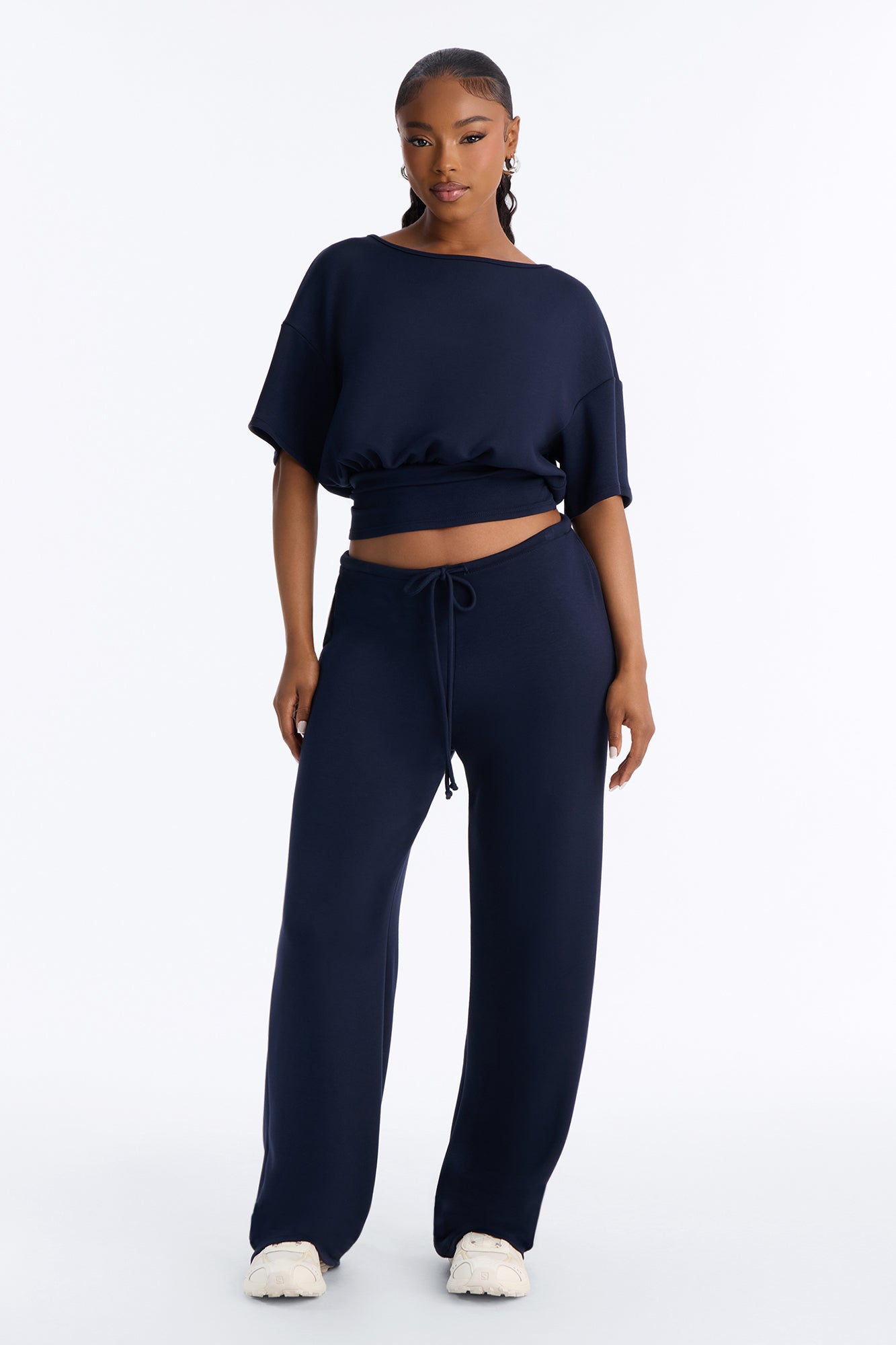 All I Ever Wanted Scuba Pant Set - Navy