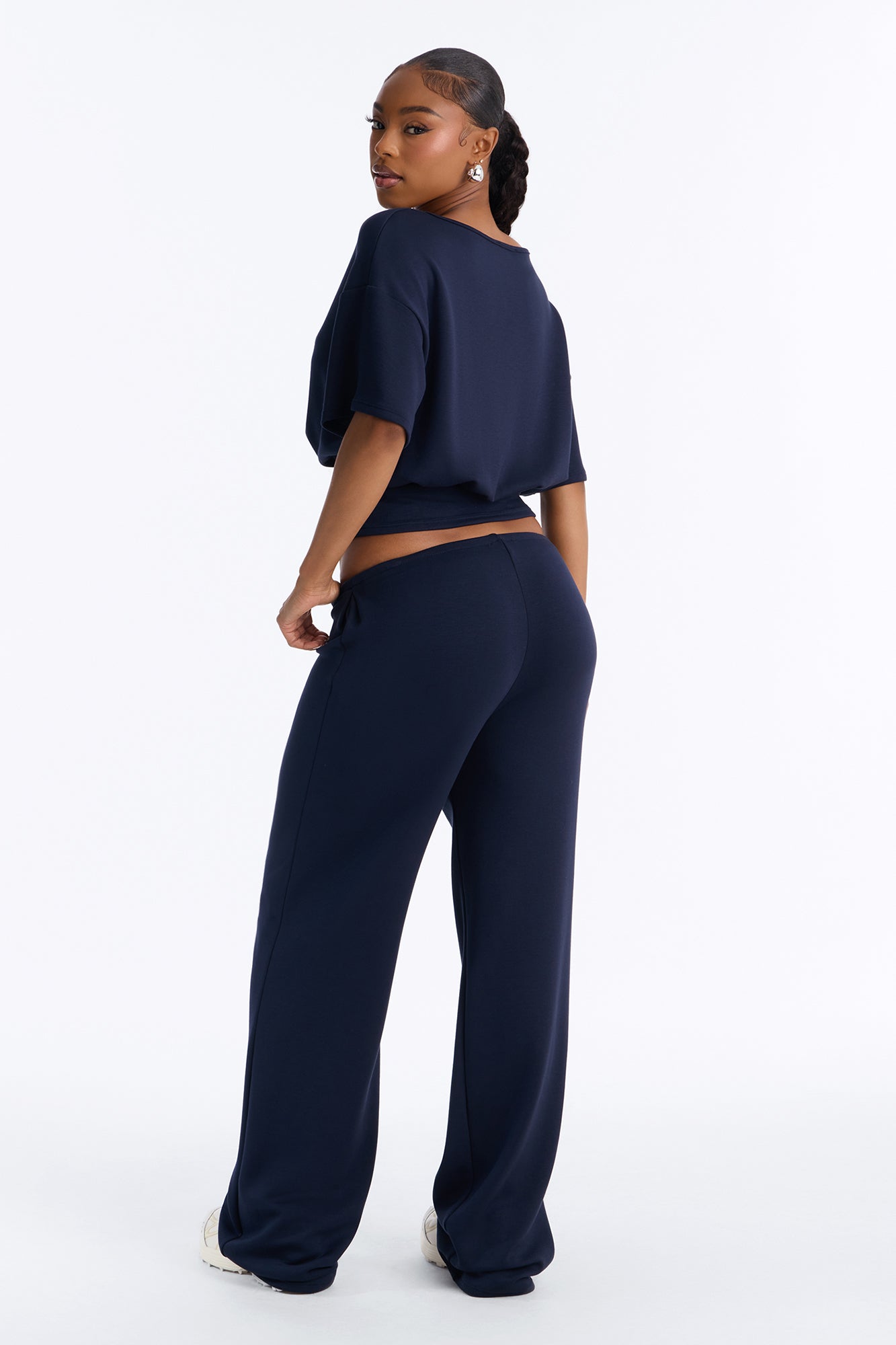 All I Ever Wanted Scuba Pant Set - Navy
