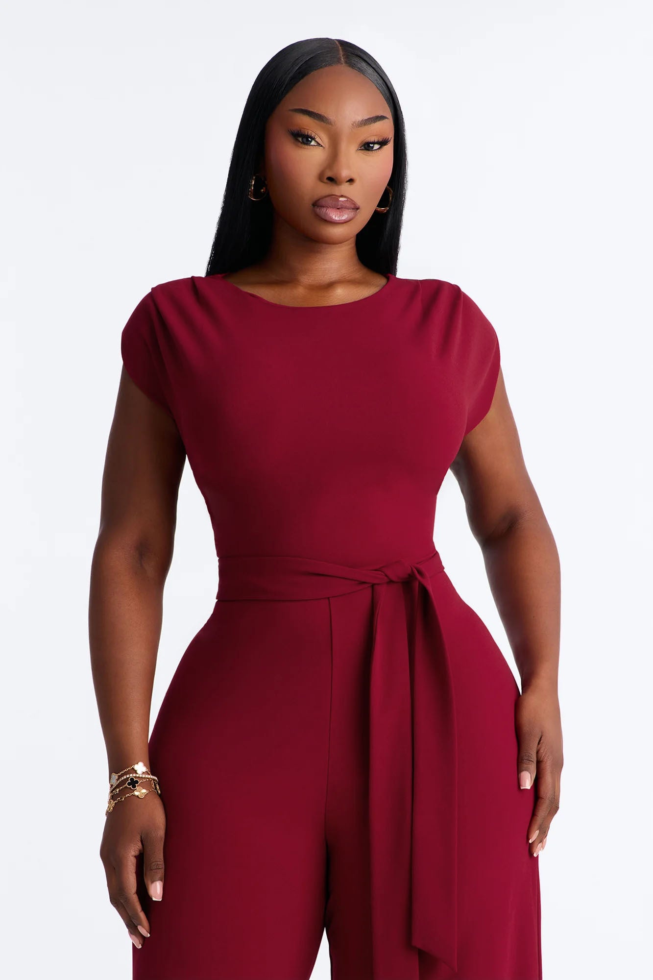 On Point Jumpsuit - Wine