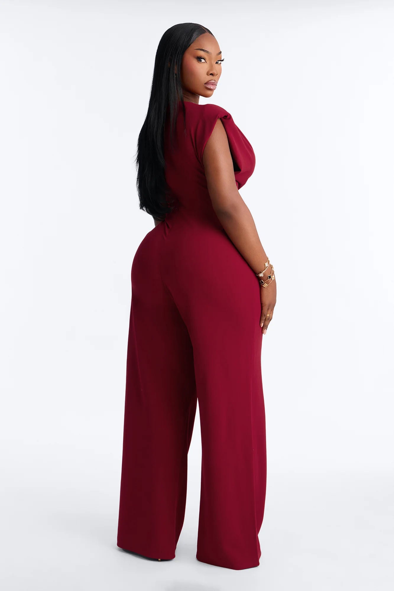 On Point Jumpsuit - Wine