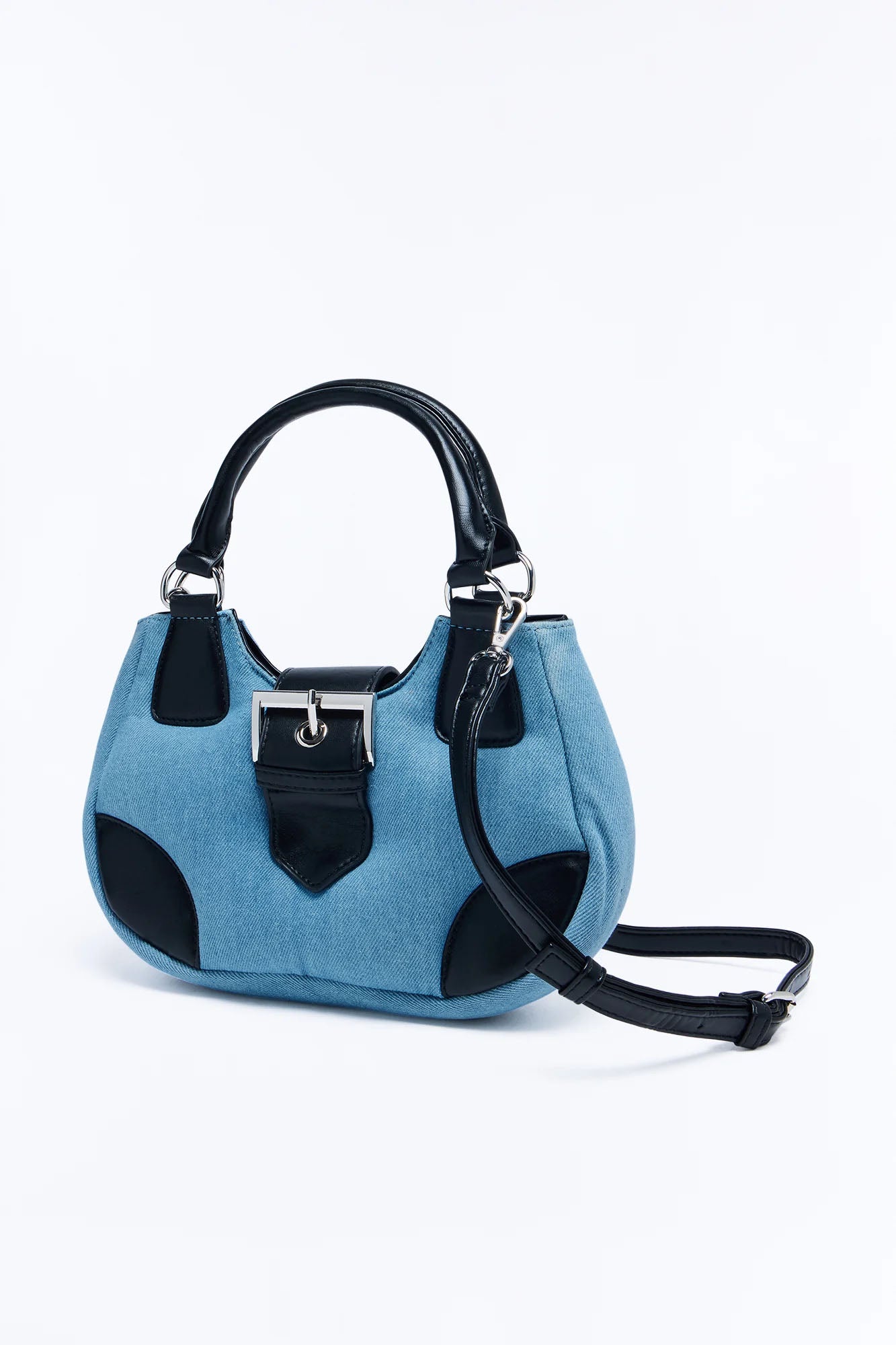 Run With It Denim Crossbody Handbag - Denim