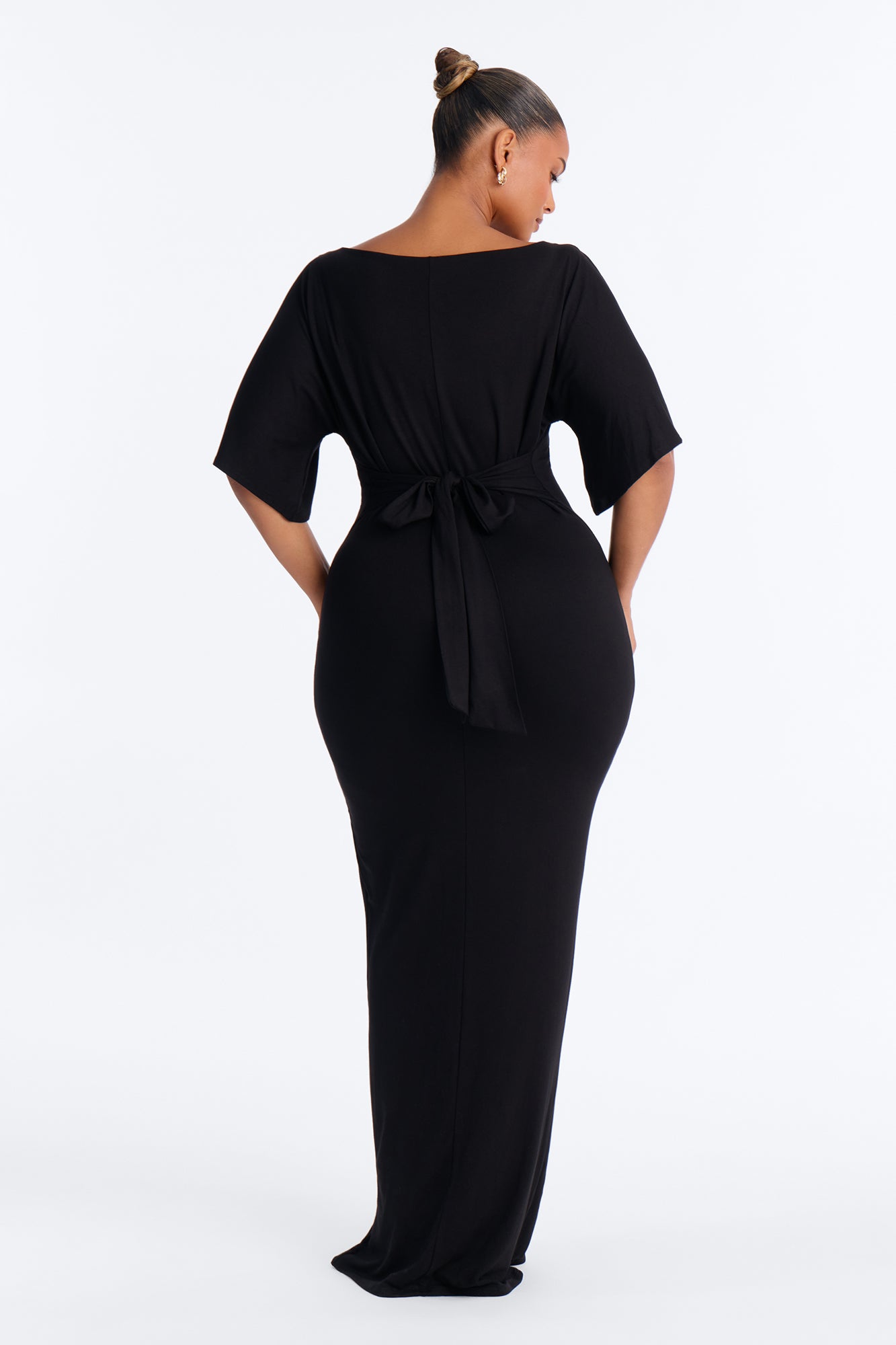 Kennedy Tie Waist Maxi Dress - Black