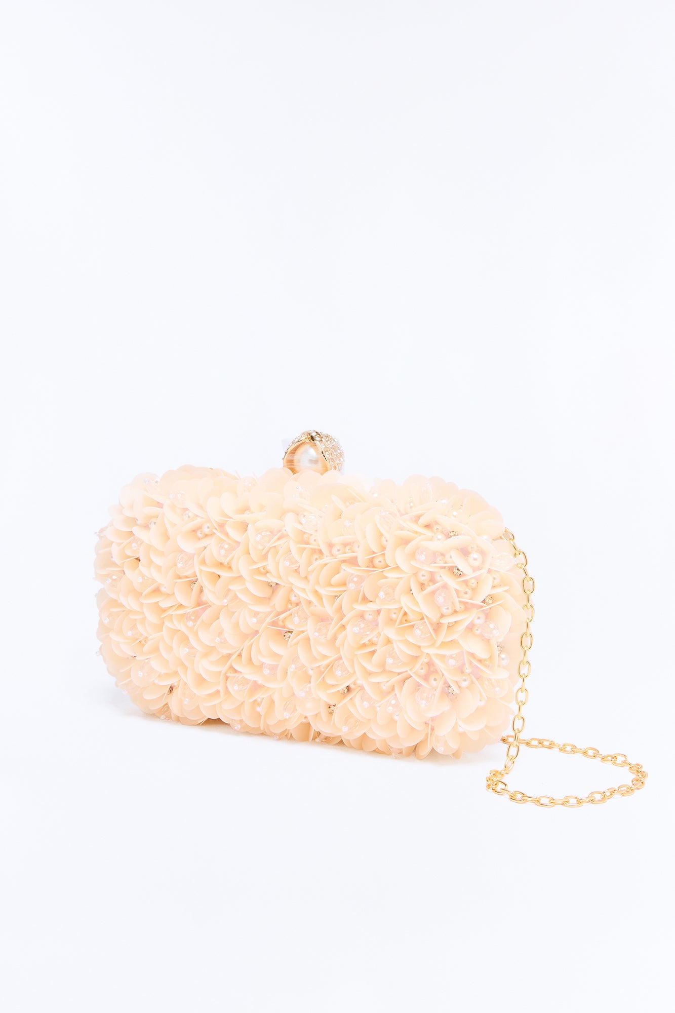 Sparkling Petals Sequin Clutch - Pink