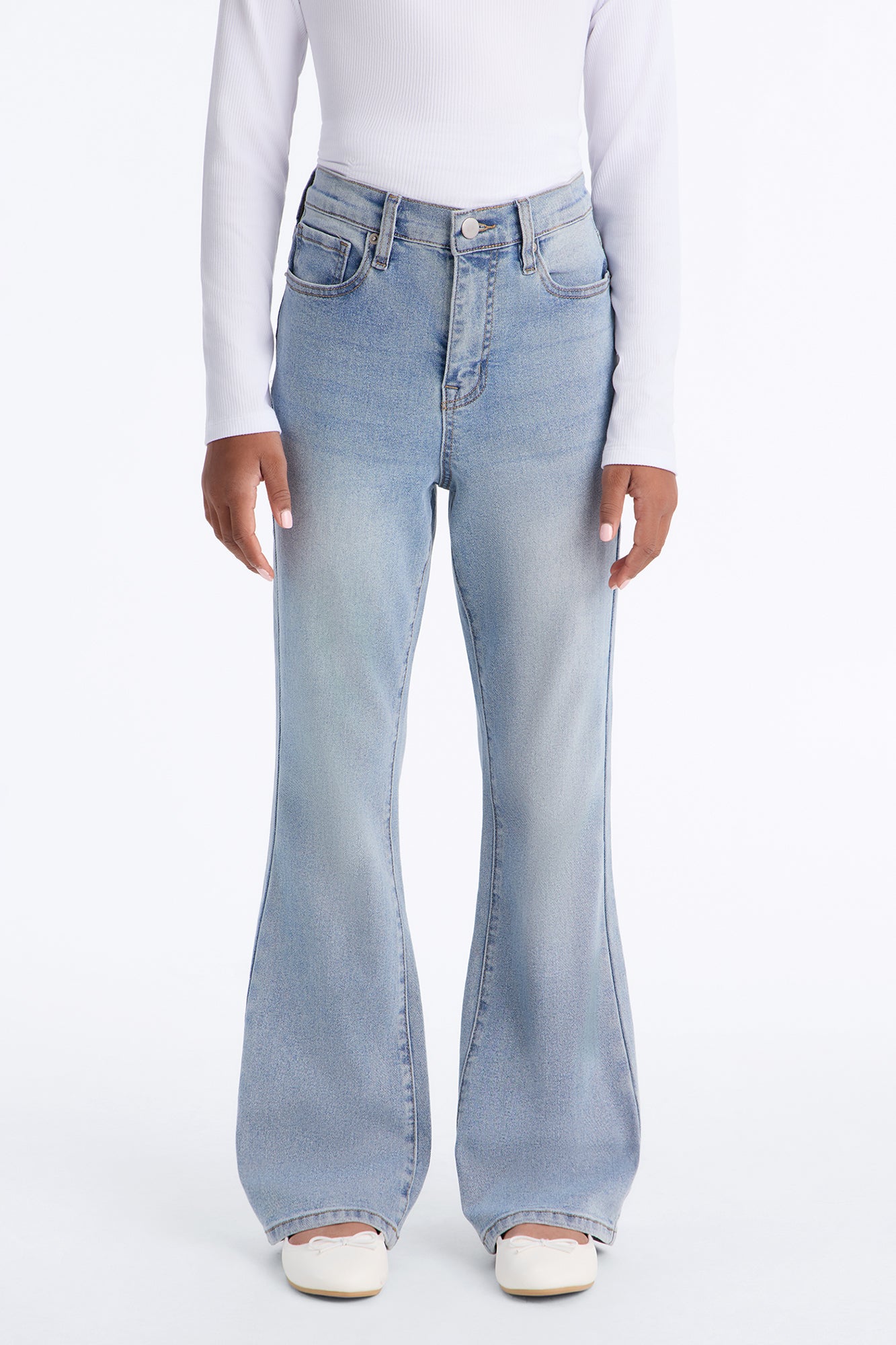 Mini San Diego Sculpting Stretch Flare Jeans - Light Wash