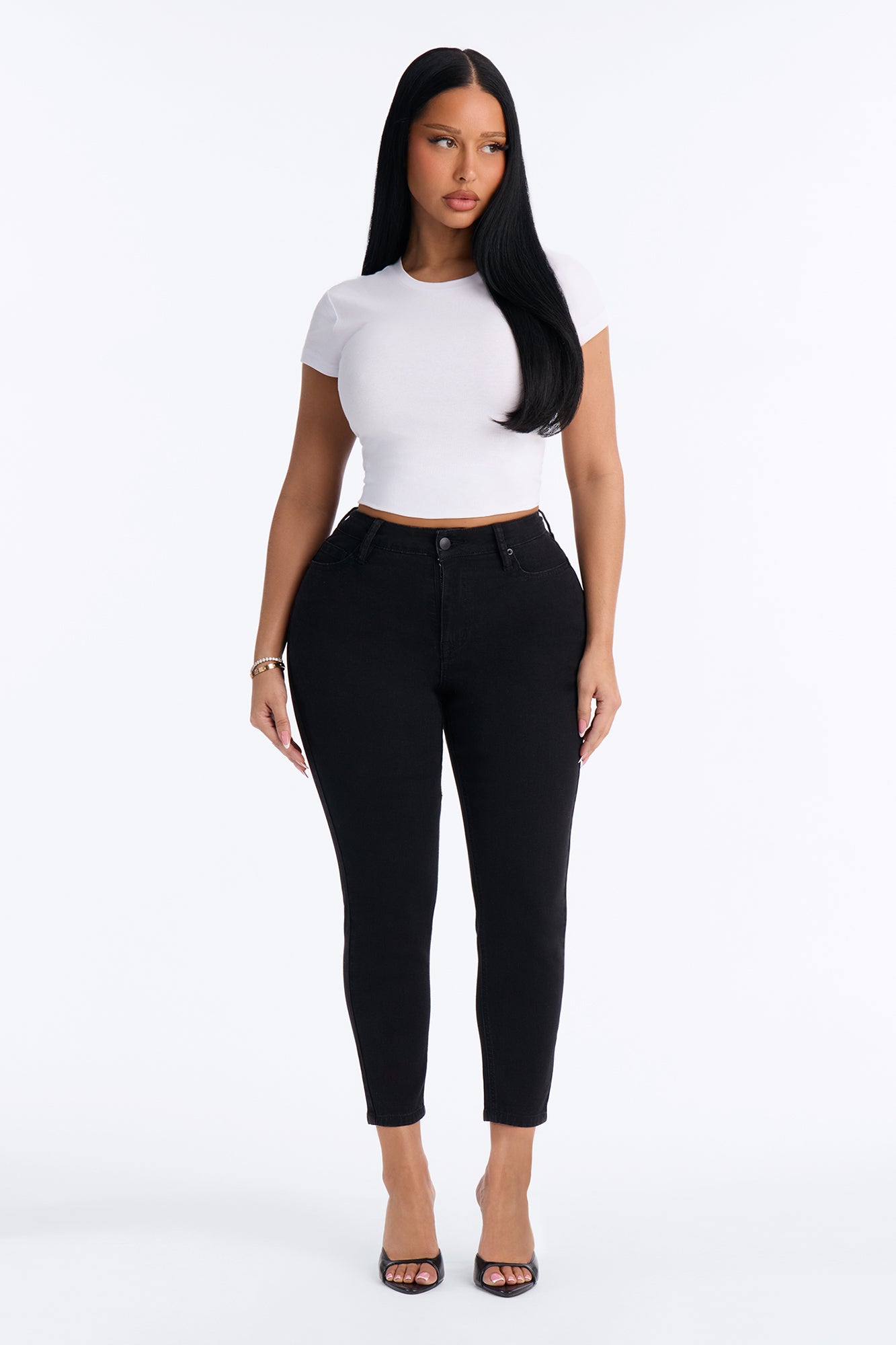 Petite Vibe Check Curvy Stretch Skinny Jeans - Black