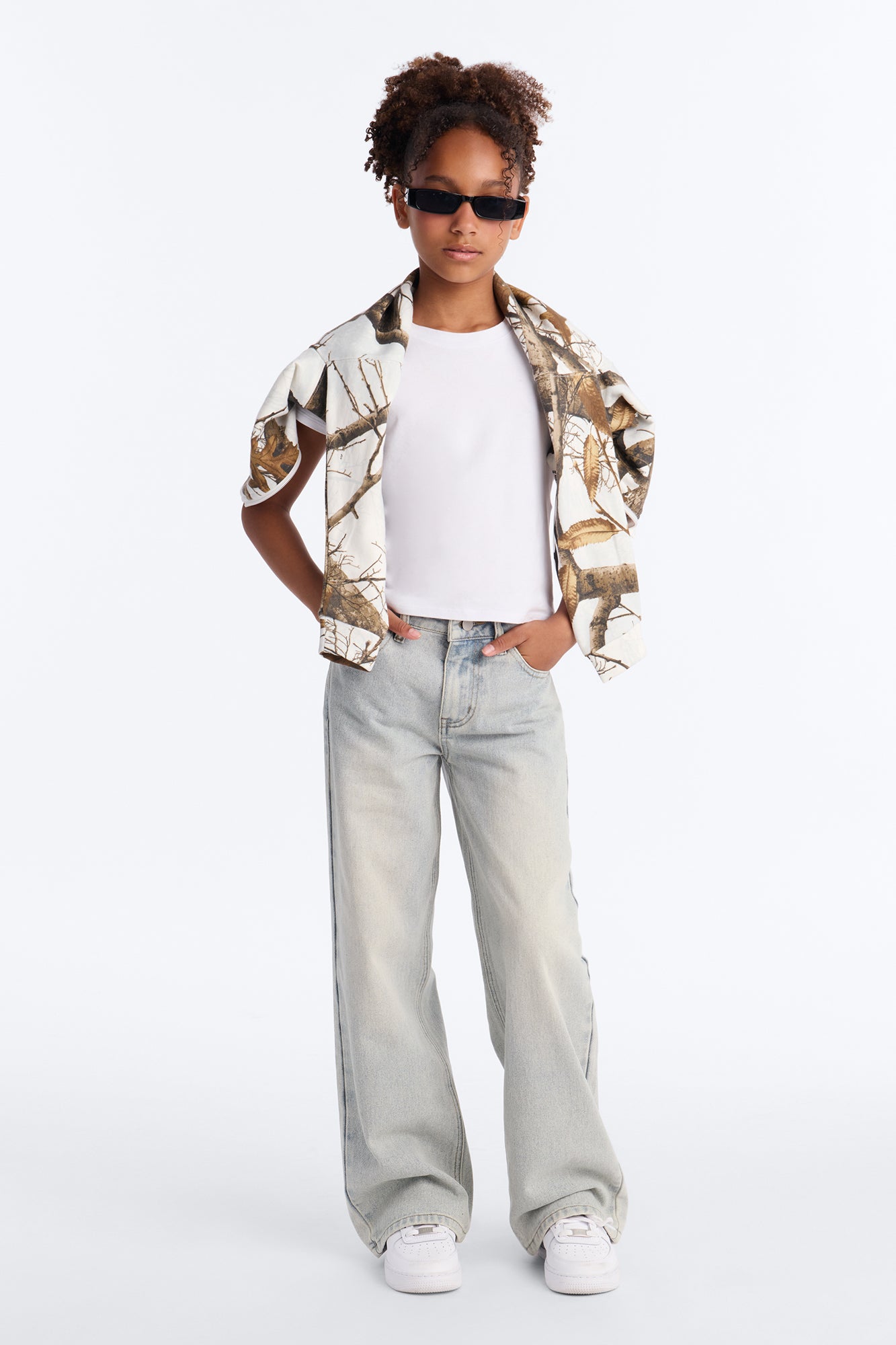 Mini Peace Of Mind Tinted Baggy Jeans - Light Wash