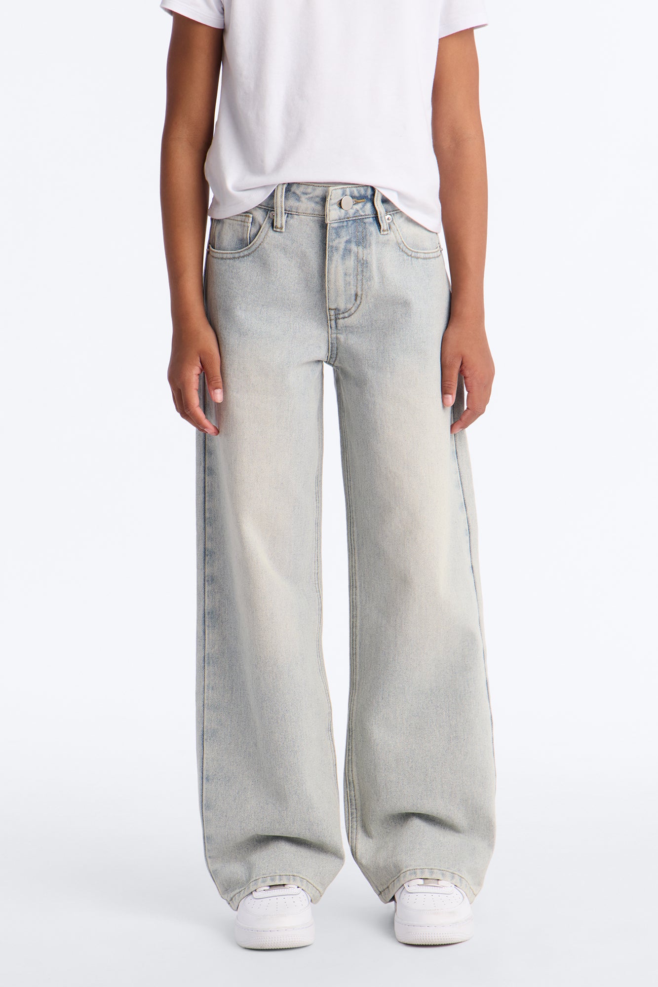 Mini Peace Of Mind Tinted Baggy Jeans - Light Wash