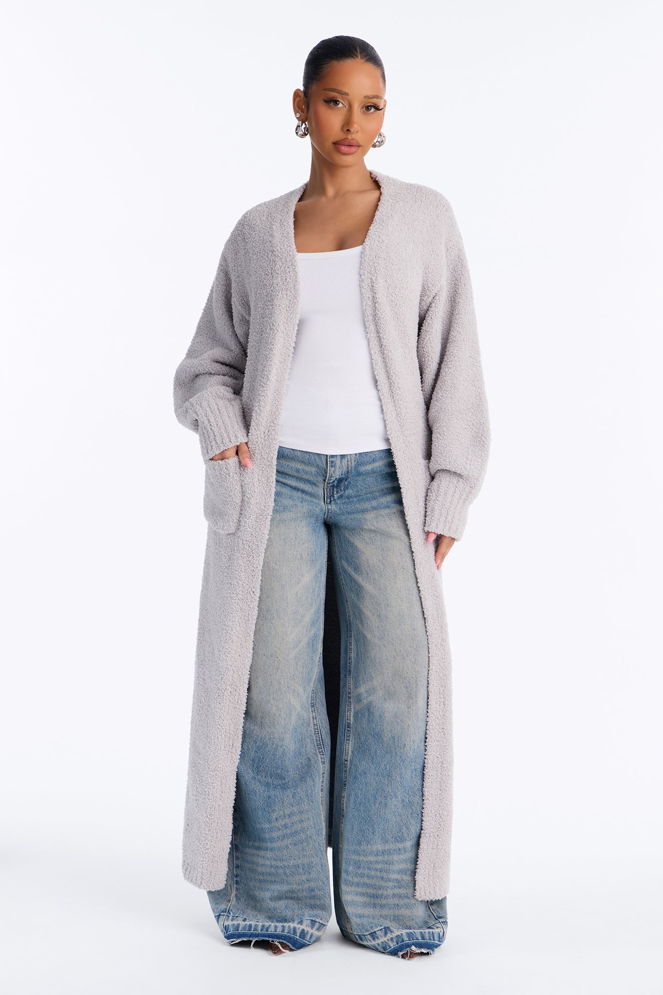 Living In It Cardigan - Heather Grey