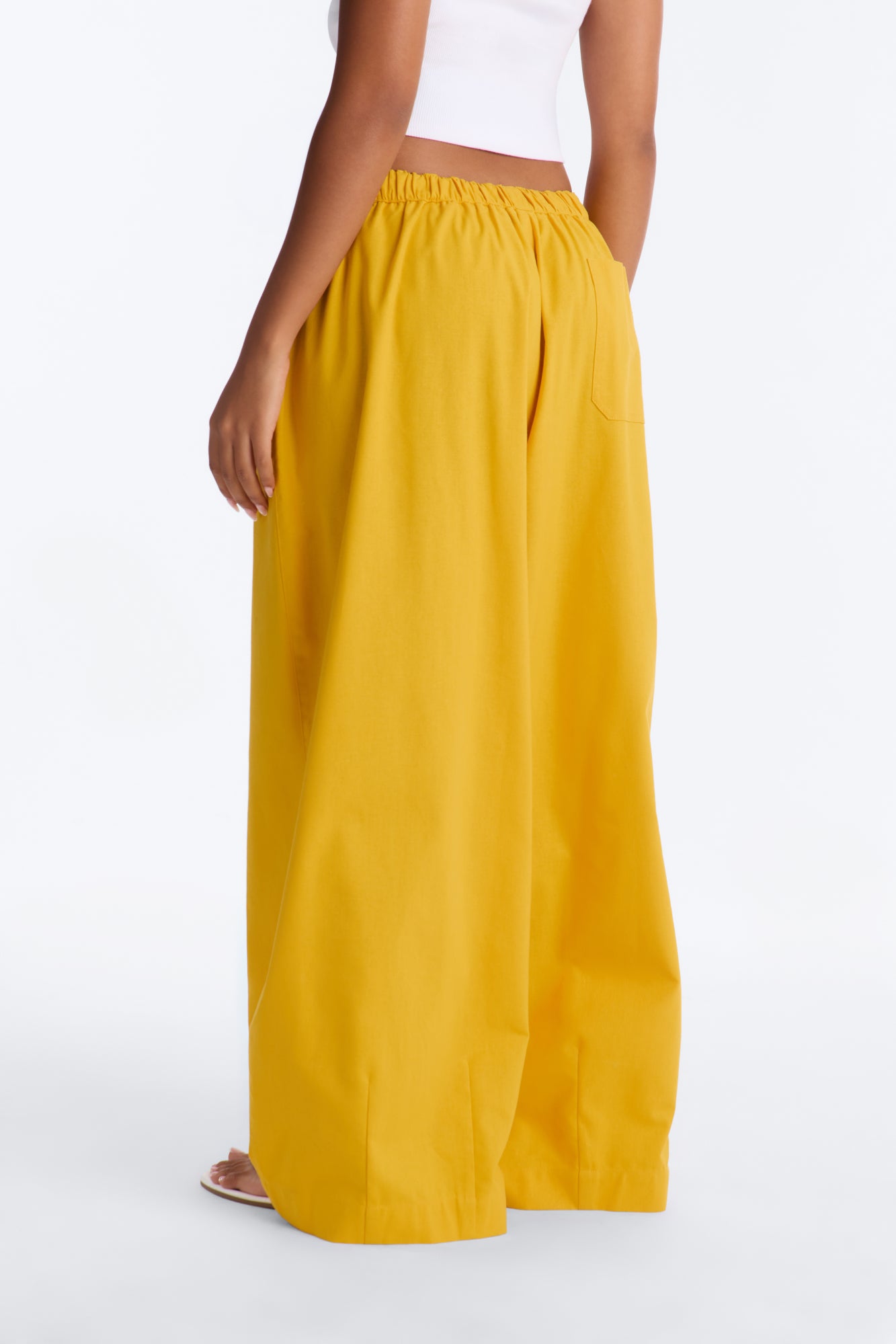 Brandi Low Rise Pull On Wide Leg Pant - Mustard