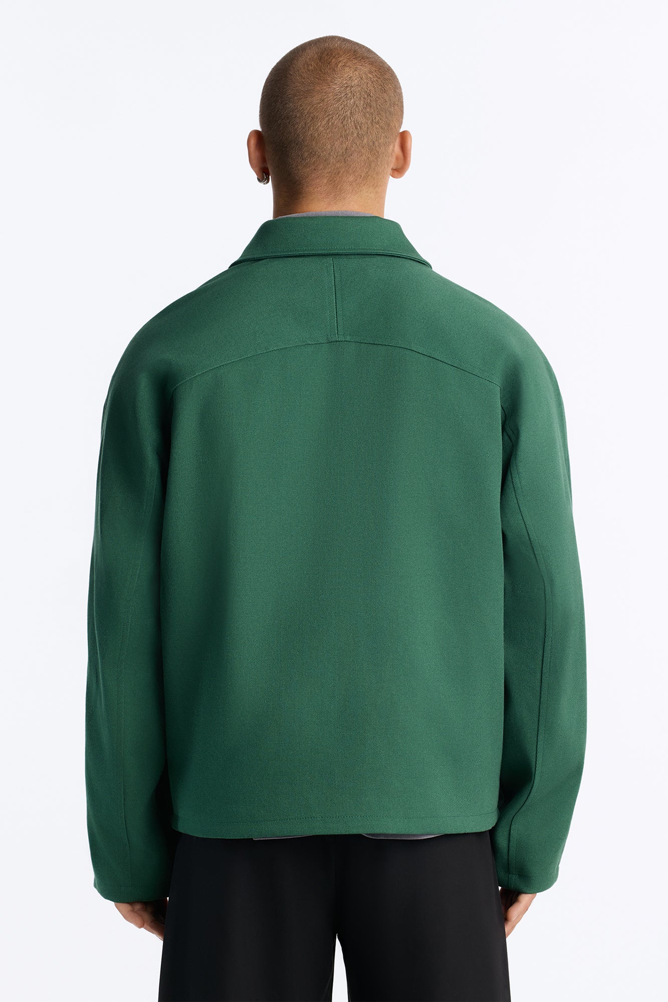 Bordeaux Cropped Chore Jacket - Hunter Green