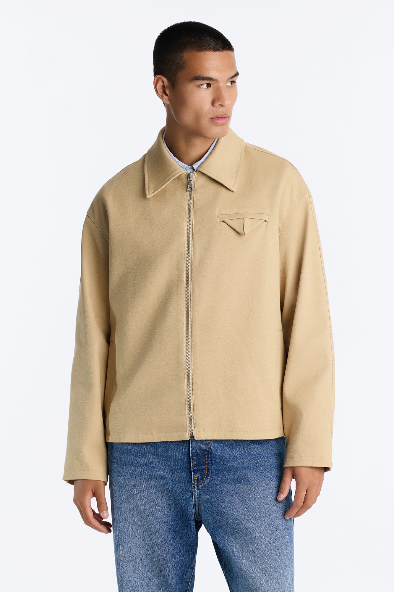Bordeaux Cropped Chore Jacket - Tan